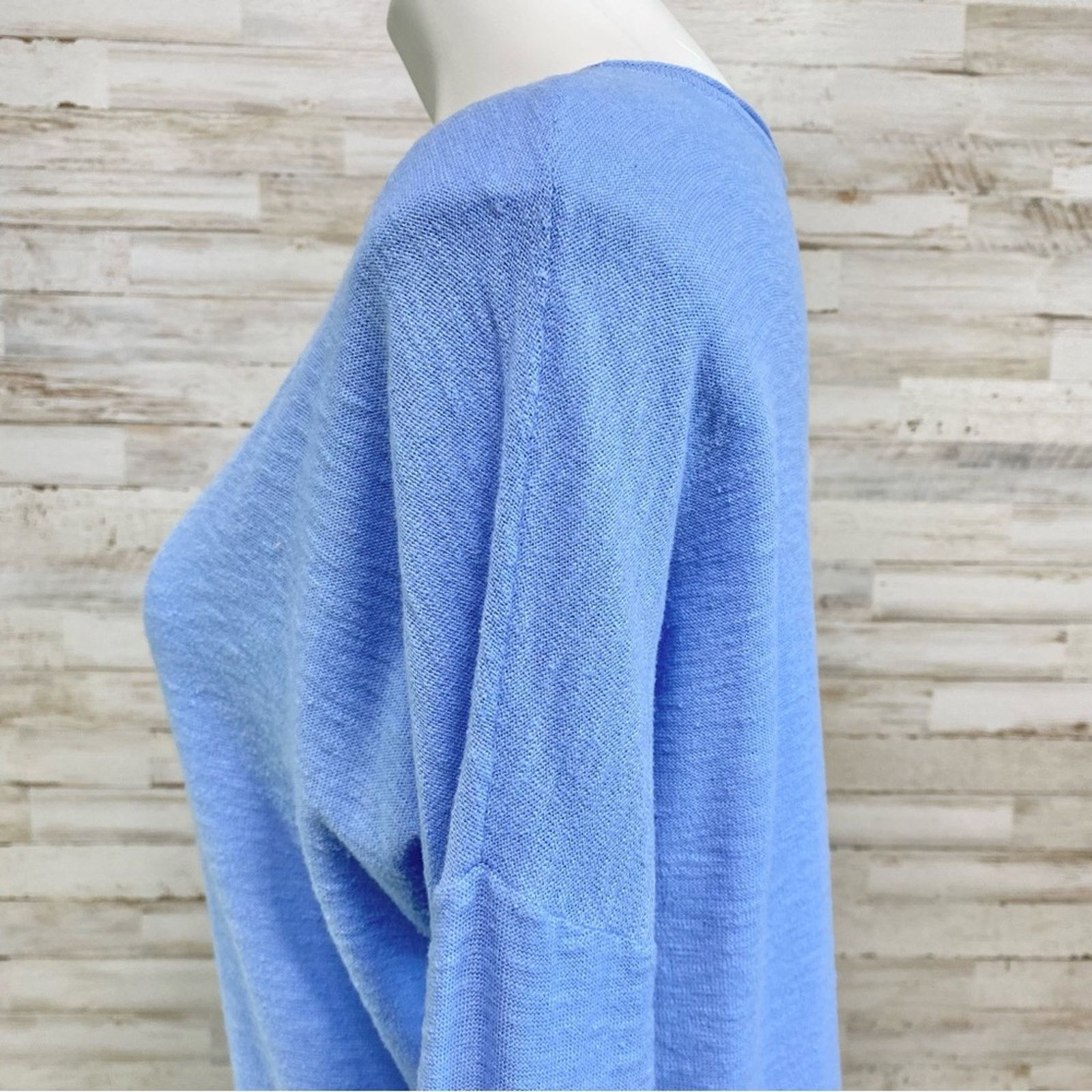 Vince Vince Slub Knit High Low Cotton Top Sz XS Blue Dolman Sleeve Size XS / US 0-2 / IT 36-38 - 7 Thumbnail