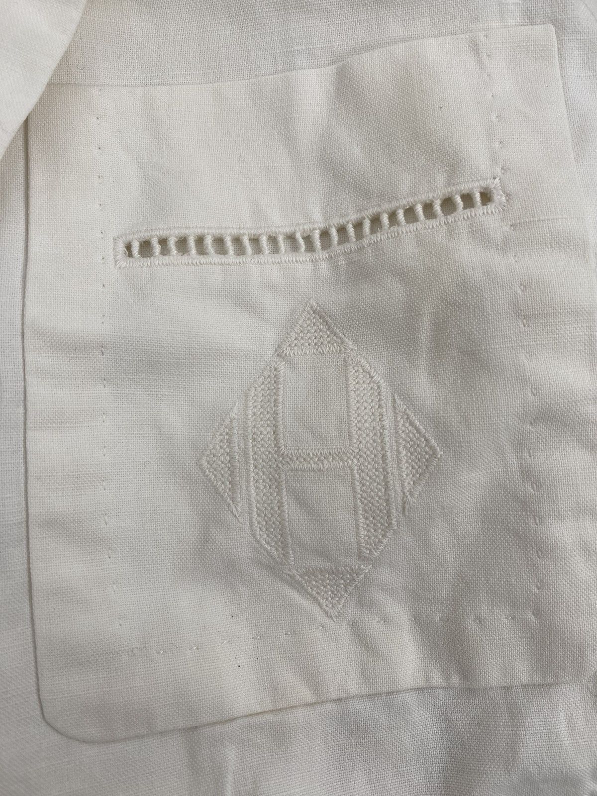Hermes × Maison Margiela Vintage Hermes Maison Margiela white Blazer Size 34R - 4 Thumbnail