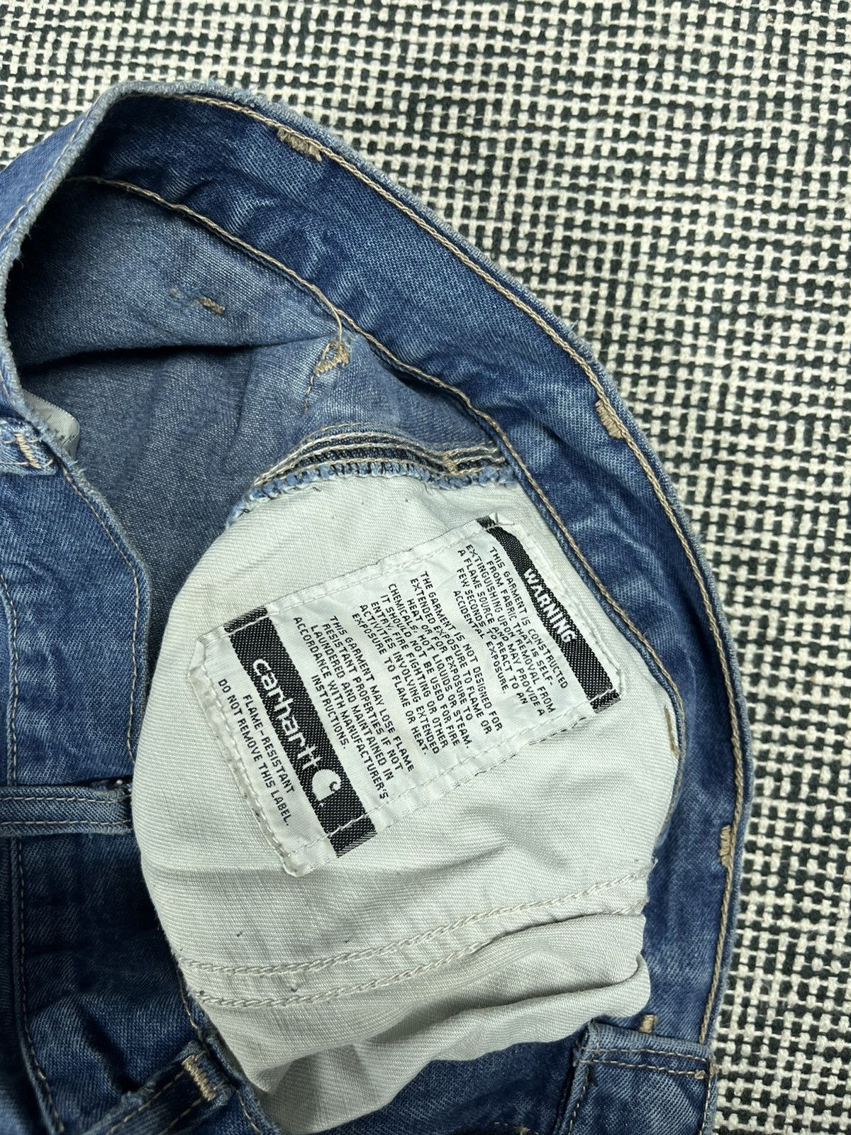 Carhartt × Vintage Light blue distressed baggy carhartt carpenter flame resist Size US 30 / EU 46 - 11 Thumbnail
