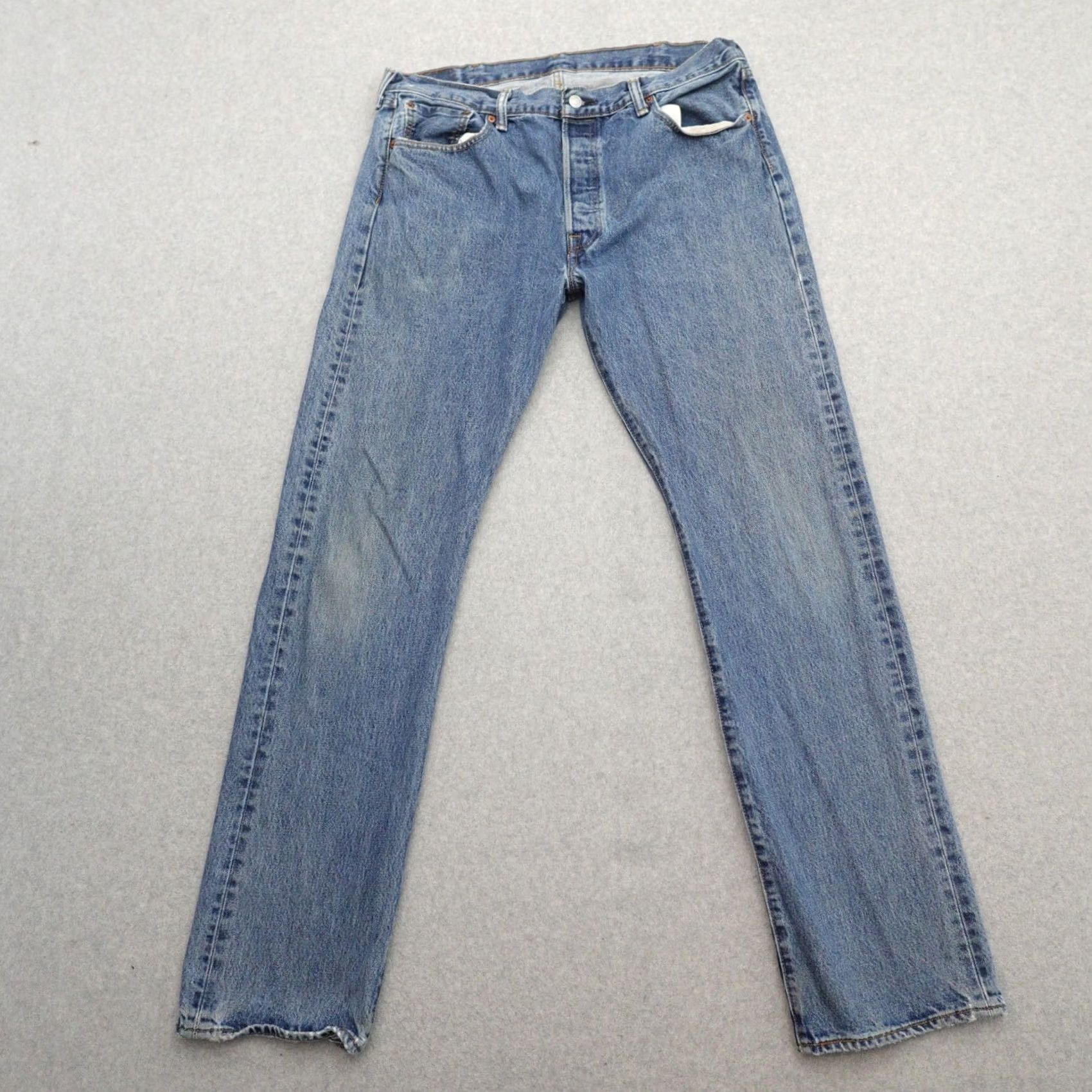Levi's LEVI'S 501xx Jeans 38 (38X34) Straight Denim Button Fly Men’s Blue 537303 Size US 38 / EU 54 - 2 Thumbnail