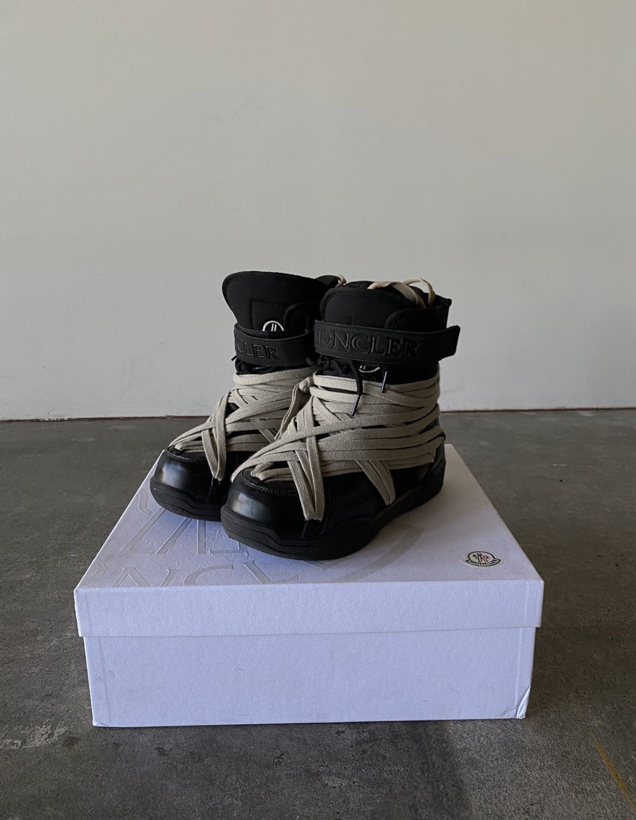 Rick Owens Rick Owens - Moncler Amber Canvas-Trimmed Leather Snow ...