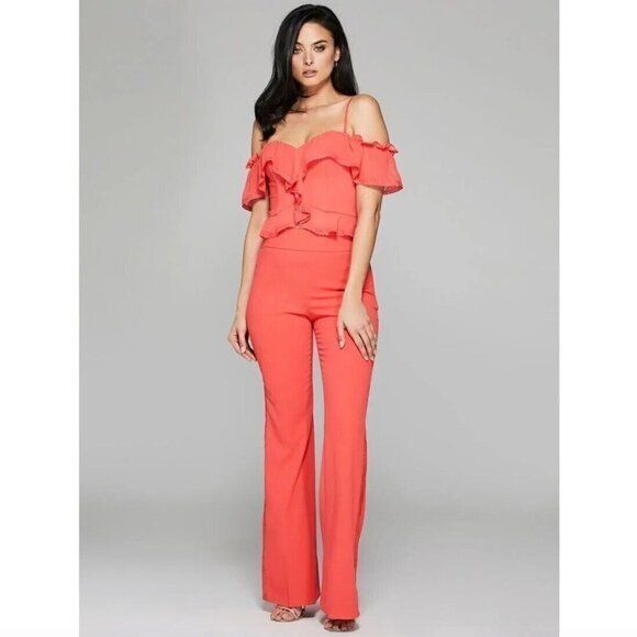 Designer Marciano Juliet Off-Shoulder Bustier Top XS NWT Hibiscus Red Size XS / US 0-2 / IT 36-38 - 6 Thumbnail