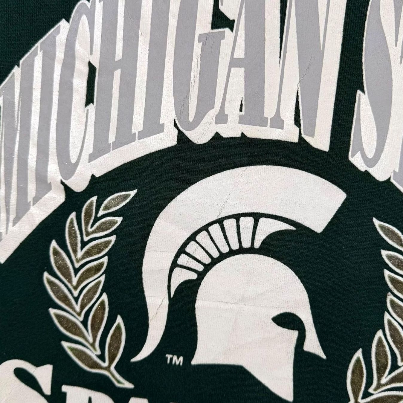 NCAA VINTAGE Bike NCAA Michigan State Spartans College Graphic Green Sweatshirt Large Mens Sweatshirt Size US L / EU 52-54 / 3 - 5 Thumbnail