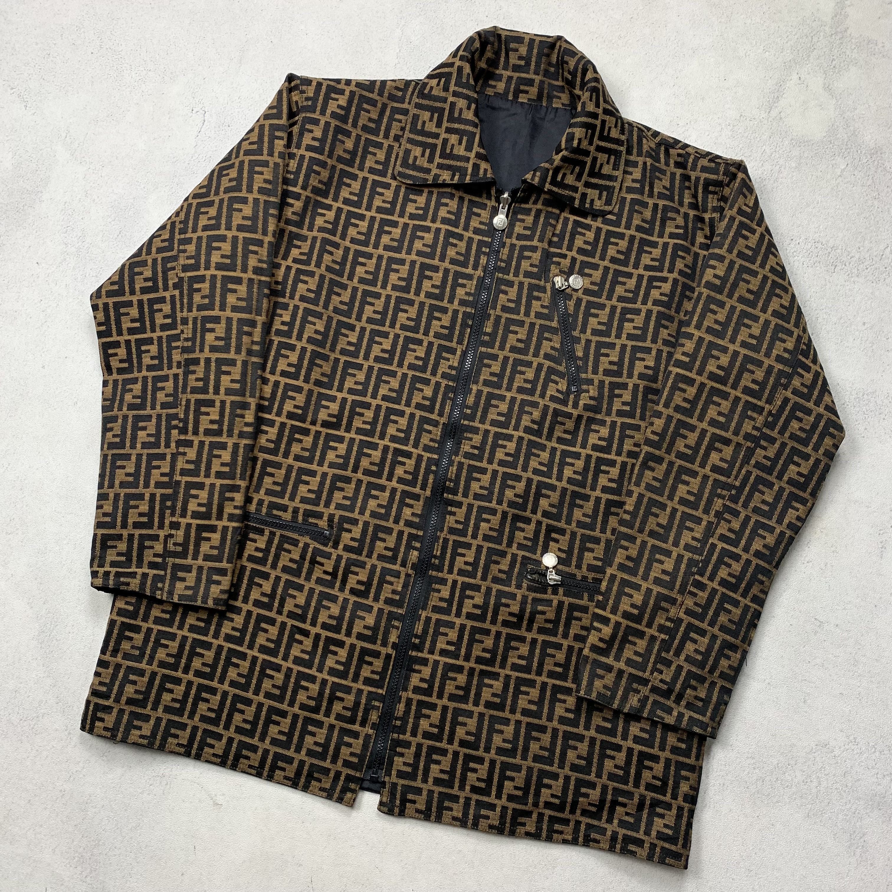 Fendi Vintage Fendi Zucca Monogram Reversible Jacket Size US L / EU 52-54 / 3 - 3 Thumbnail