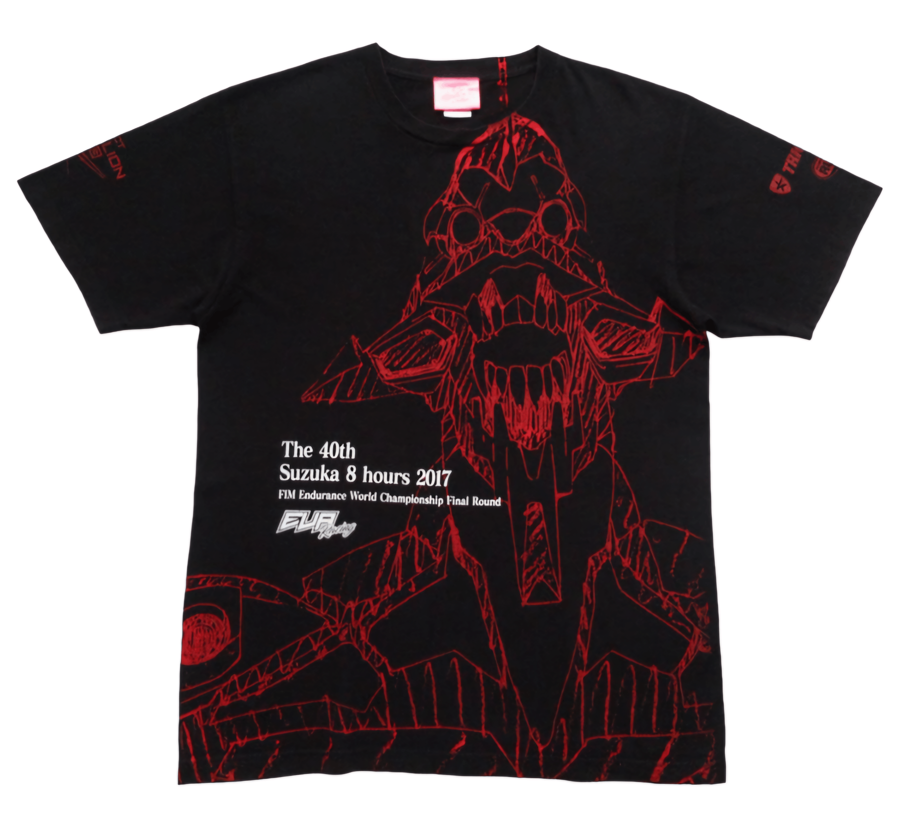 image of Anima x Vintage Neon Genesis Evangelion Anime Eva Racing 2017 Tshirt in Black, Men's (Size XL)
