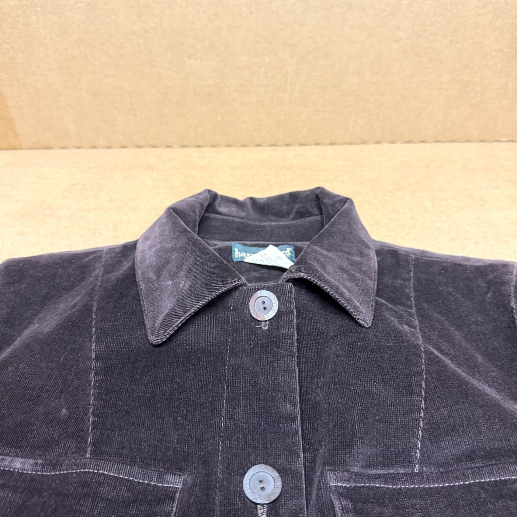 Vintage Harve Benard Jacket Womens 10 Brown Corduroy Elbow Patches Button Front Pockets Size L / US 10 / IT 46 - 7 Thumbnail