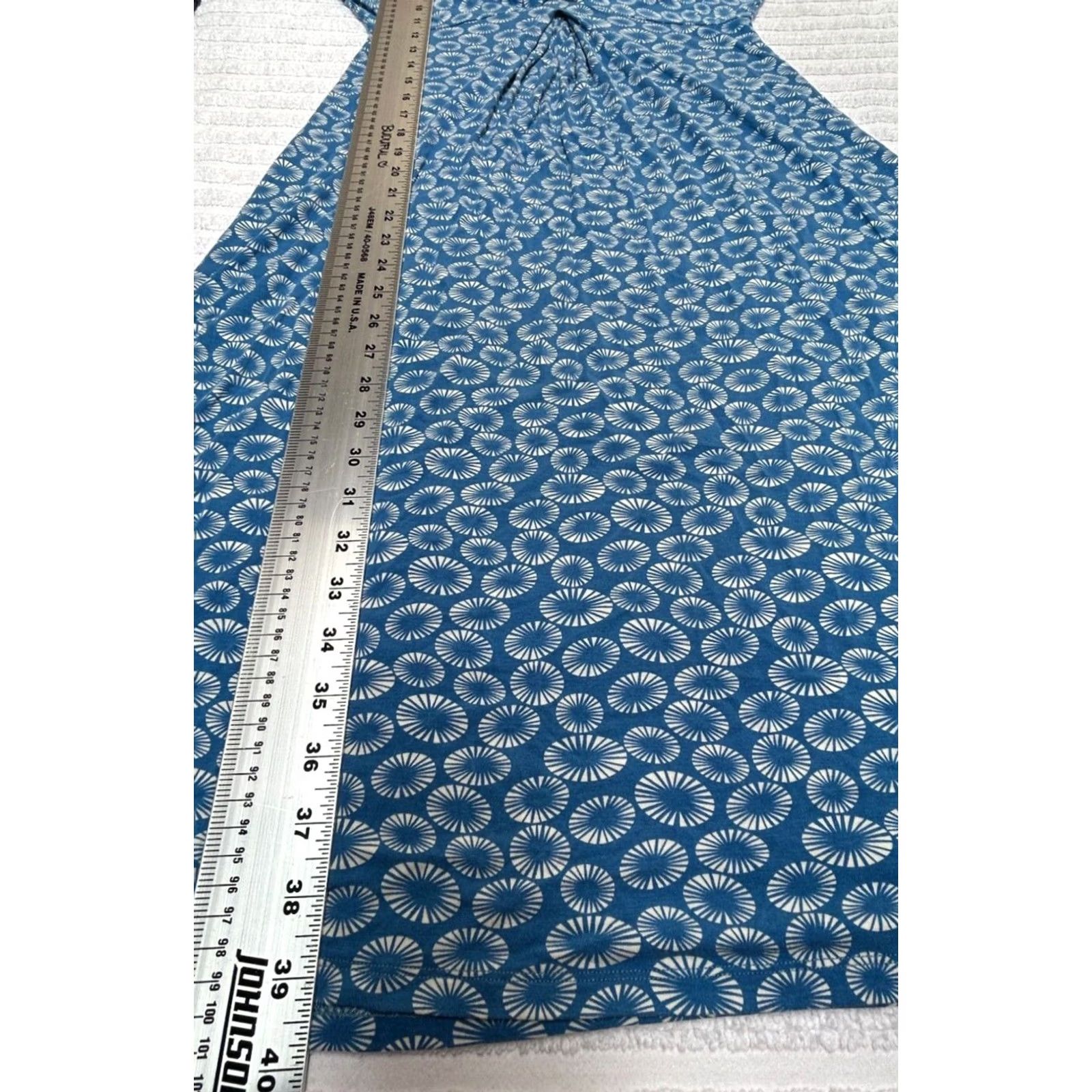 Boden Boden Dress Womens 12R Blue Jersey Stretch Midi Skater Classic Preppy Geometric Size XL / US 12-14 / IT 48-50 - 3 Thumbnail