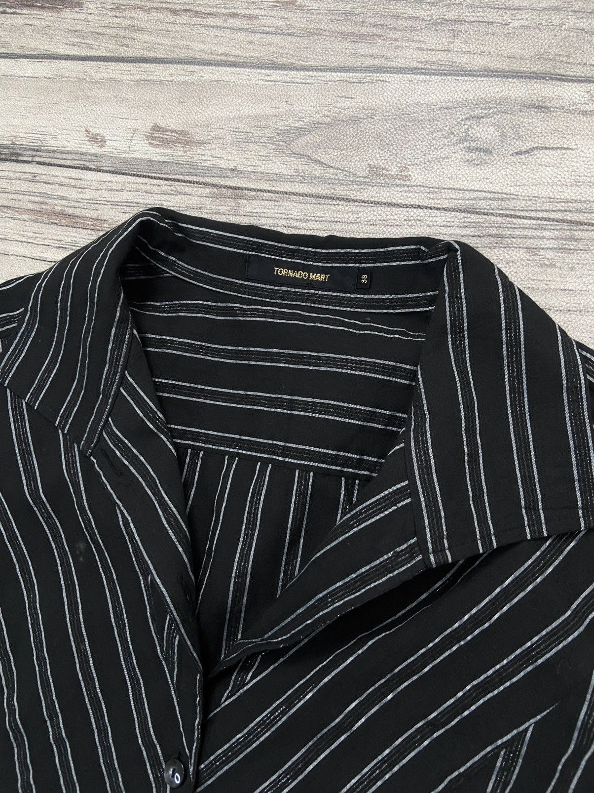 Tornado Mart 2000s Tornado Mart Sirens Officer Striped Open Collar Shirt Size S / US 4 / IT 40 - 8 Thumbnail