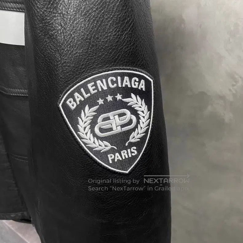 Balenciaga Balenciaga Black Logo Reflective Striped Pattern Leather J Size US L / EU 52-54 / 3 - 7 Thumbnail