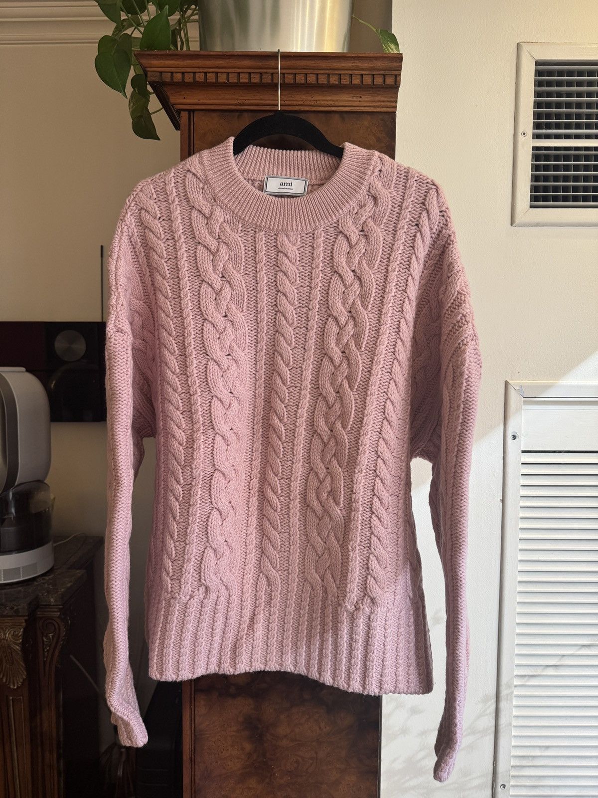 AMI AMI Paris Pink Cable Knit Sweater Size Medium Size US M / EU 48-50 / 2 - 1 Thumbnail