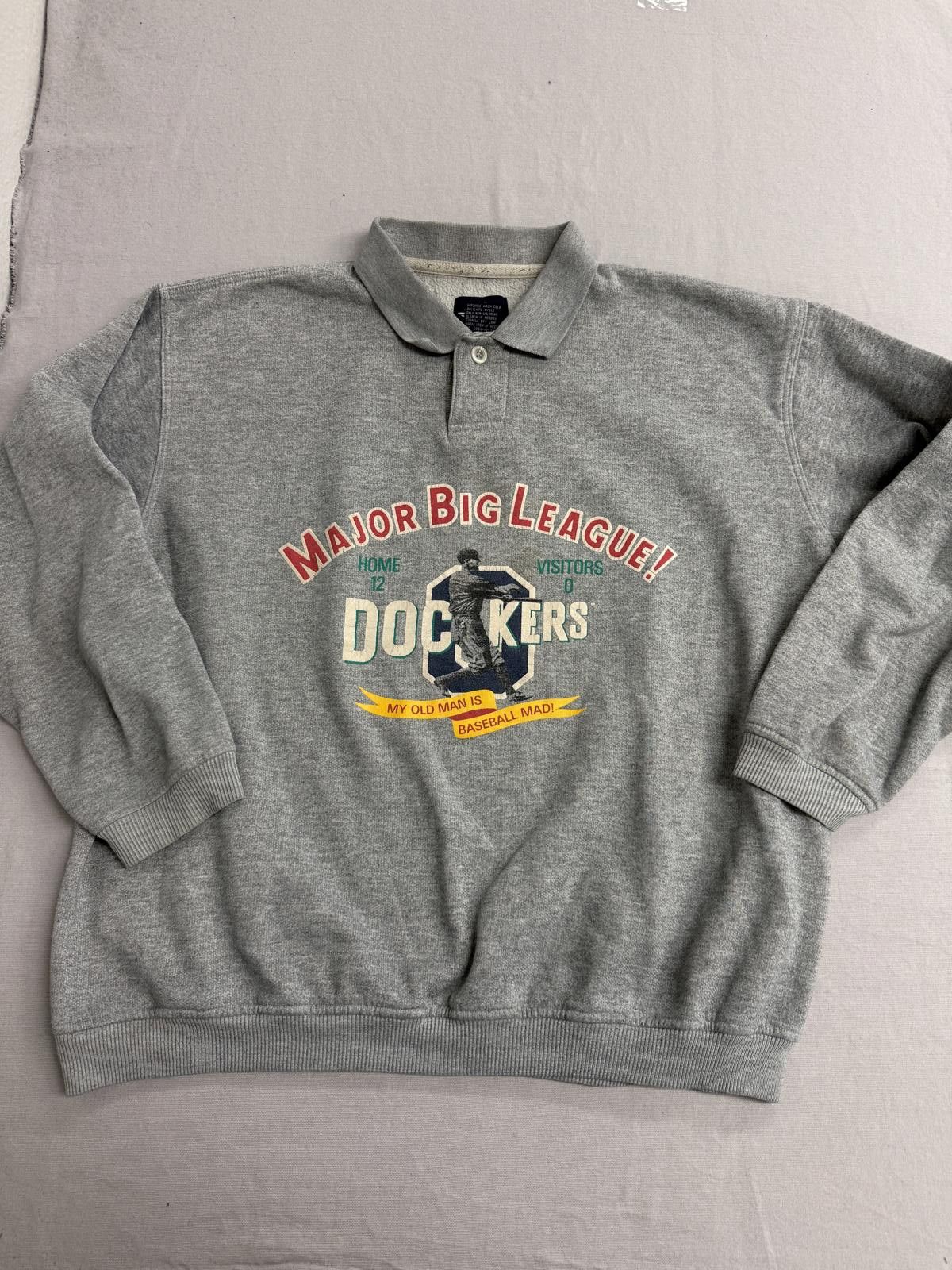 Vintage Dockers Baseball Collar Sweatshirt Major Big League