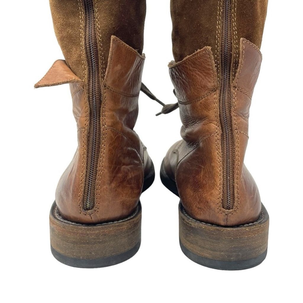 Brunello Cucinelli Brunello Cucinelli Brown Leather and Suede Riding Boots 41 Size US 11 / IT 41 - 11 Thumbnail