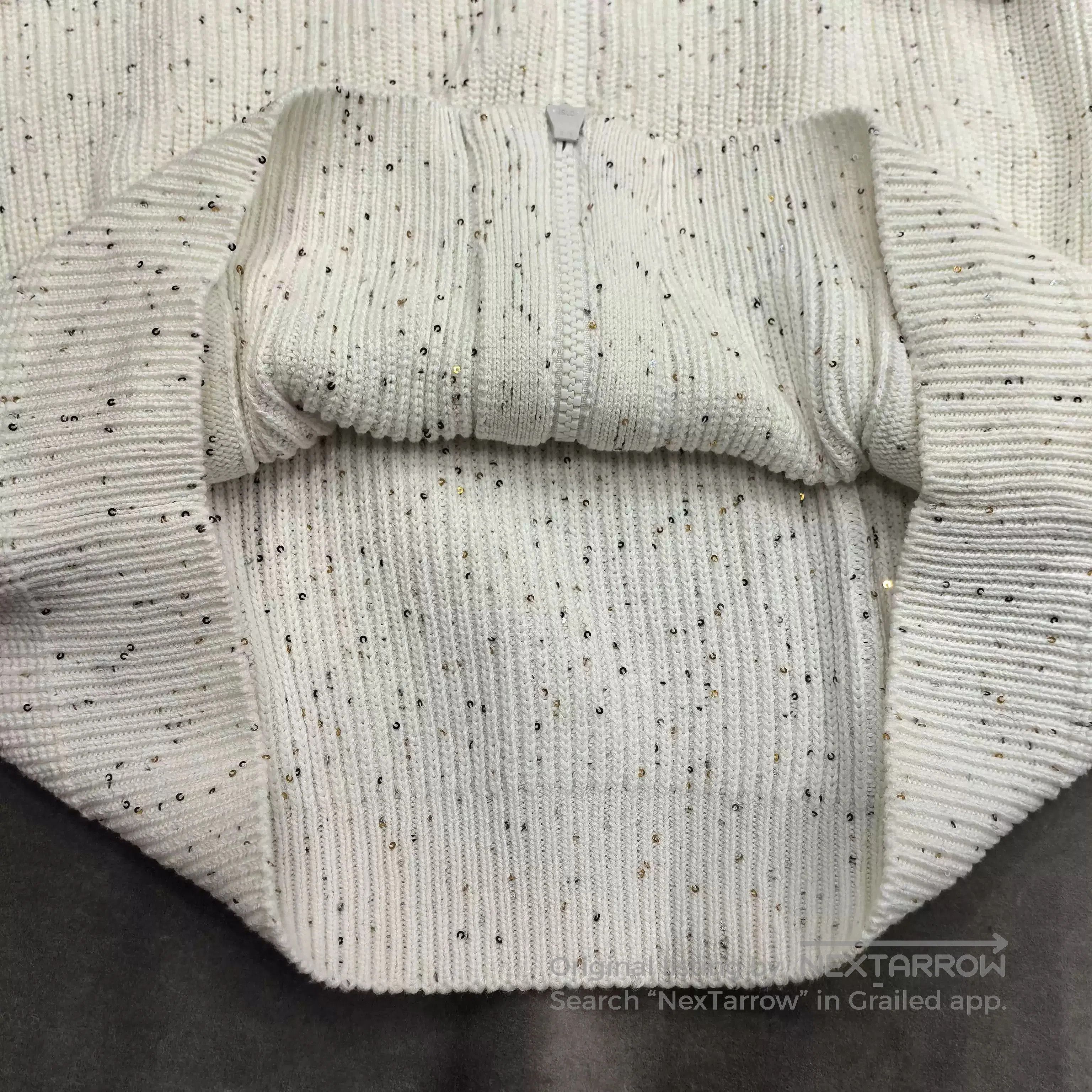 Brunello Cucinelli Brunello Cucinelli White Sequin Knit Hoodie. Size US S / EU 44-46 / 1 - 6 Thumbnail