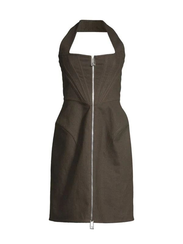 Bottega Veneta o1y0725 Midi Dress in Military Green Size M / US 6-8 / IT 42-44 - 1 Thumbnail