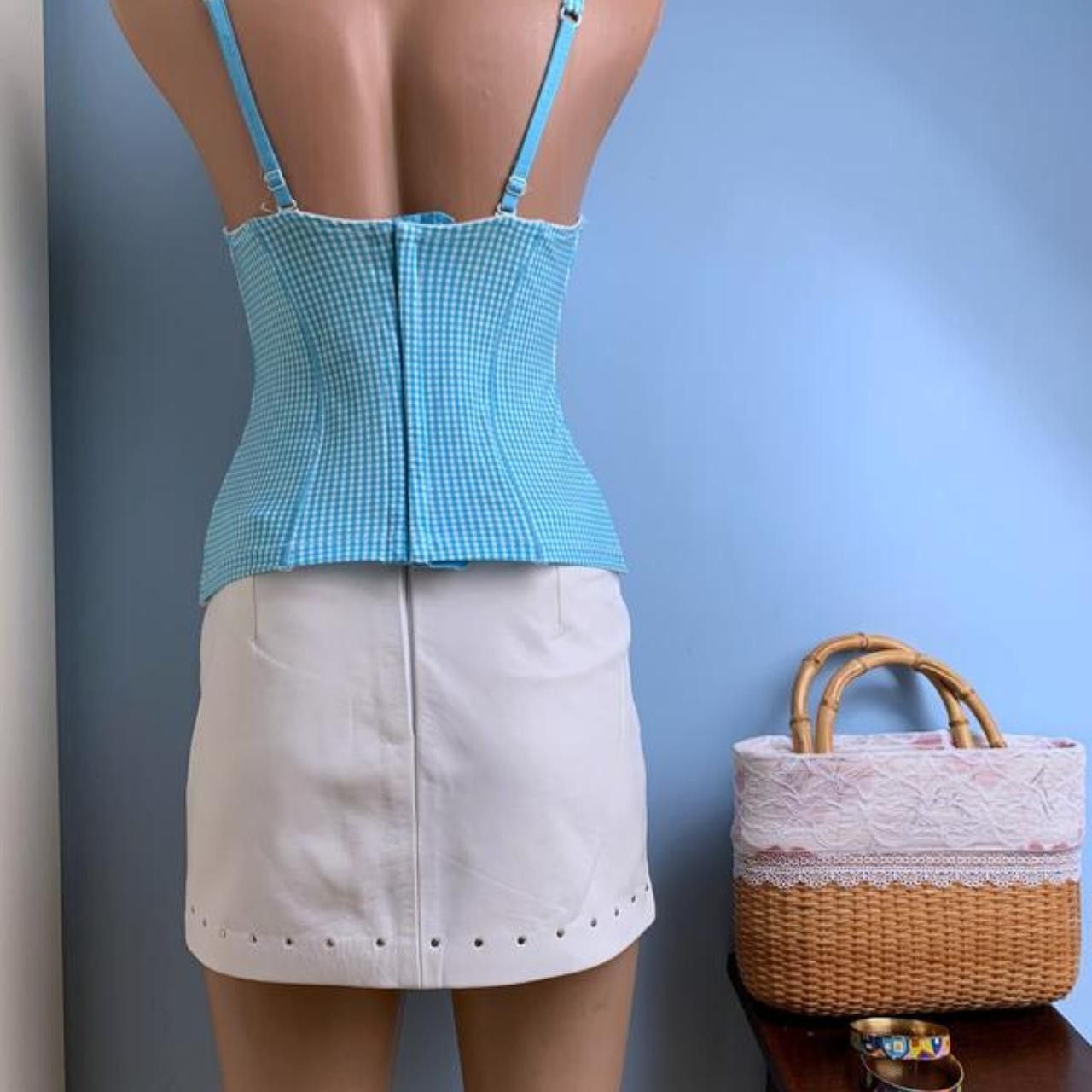 Designer Pale pink leather mini skirt sz XS Size 27" / US 4 / IT 40 - 9 Thumbnail