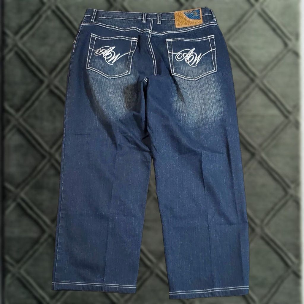 Vintage VINTAGE Al Wissam Jeans Mens 40x29 Blue Denim Cotton Straight 40 29 Inches Size US 40 / EU 56 - 1 Thumbnail