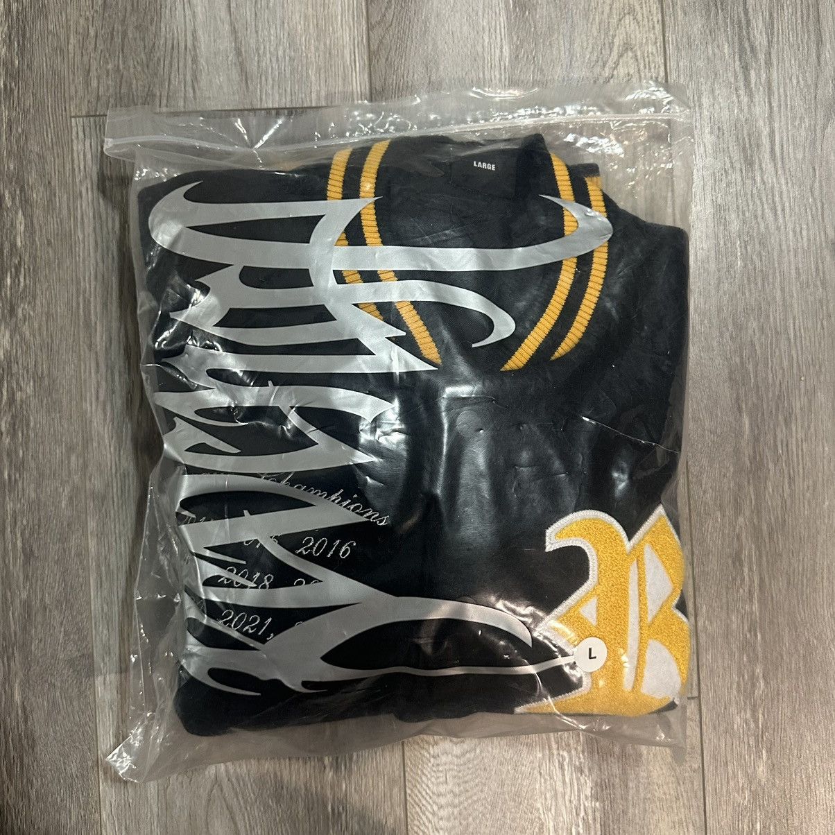 Revenge Revenge Rottweiler Black and Yellow Leather Varsity Bomber Size US L / EU 52-54 / 3 - 1 Thumbnail