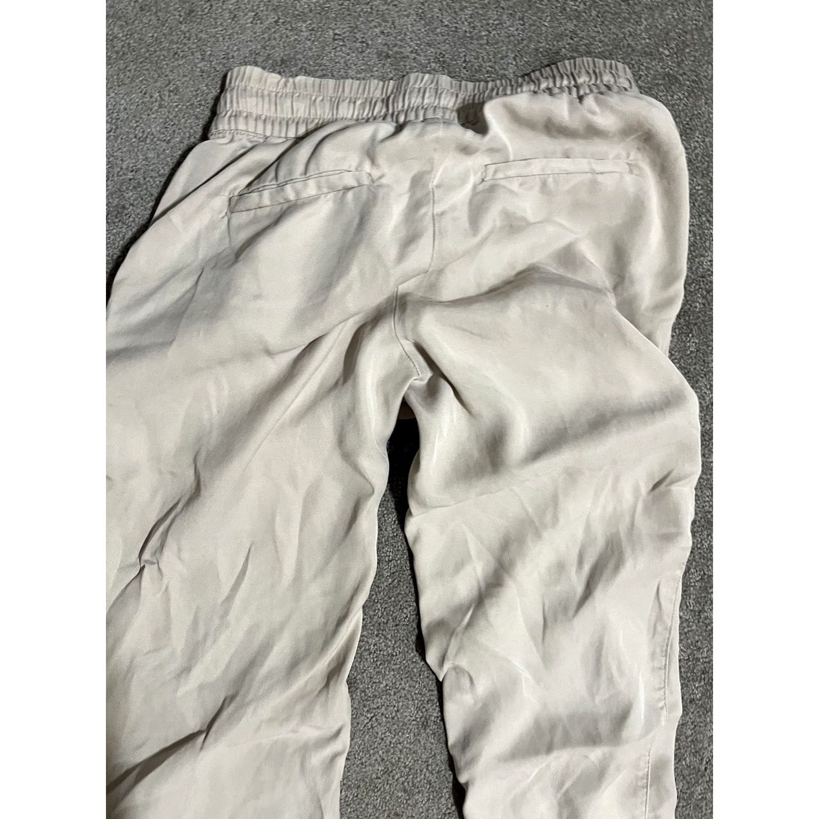 Gap Gap Beige Tencel Elastic Waist Loose Fit Pants, Womens, Size 2, Regular, Straight Leg, Drawstring Zip Closure, Bloomer Style, Solid, Vintage/Pre-owned Size 26" / US 2 / IT 38 - 4 Thumbnail