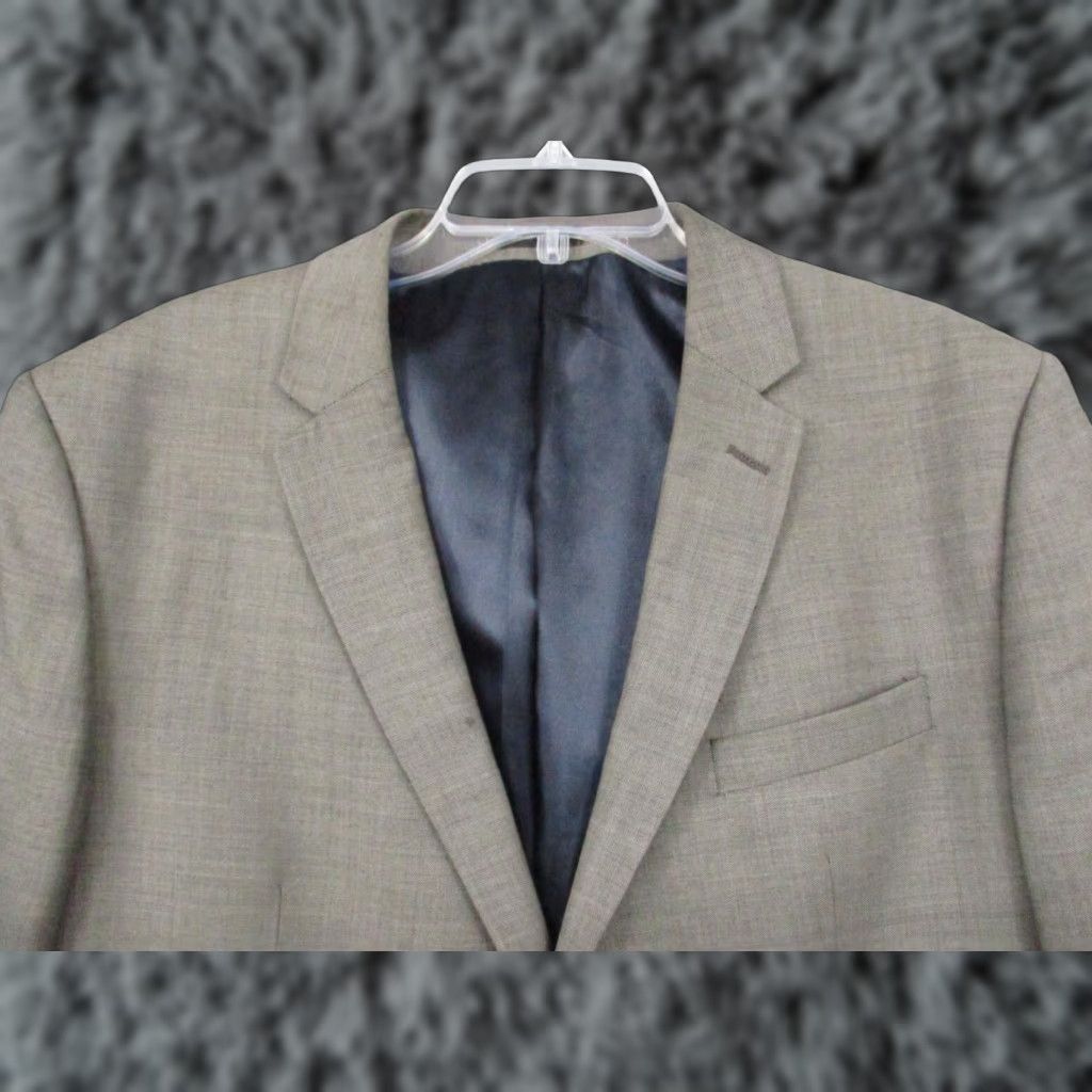 Vintage ALEXANDRE LONDON Tailored European Blazer JACKET 44 Short Black Gray Notch Lapel Single-Breasted 2-Button Mens Blazer Size 44R - 1 Thumbnail