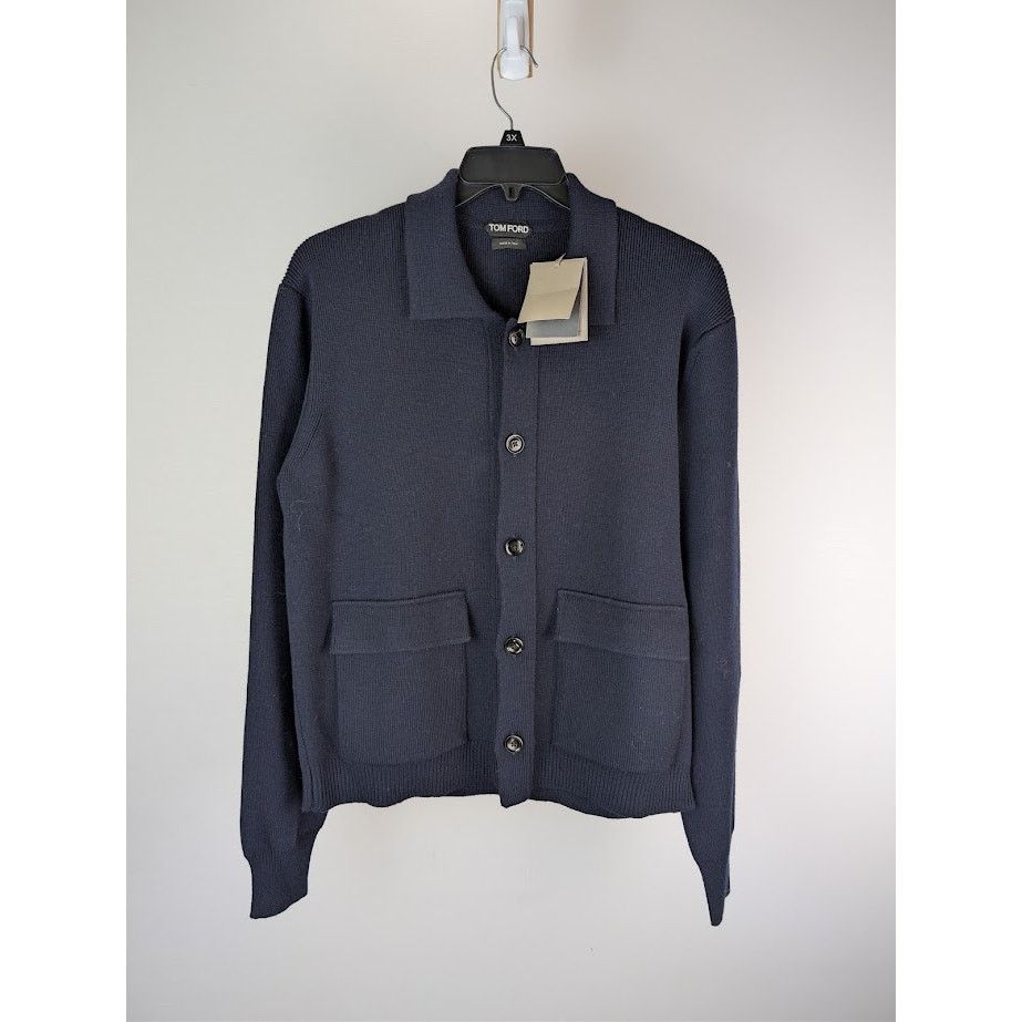 Tom Ford o1rshd1 Knitwear Button Sweater in Navy Size US L / EU 52-54 / 3 - 2 Thumbnail