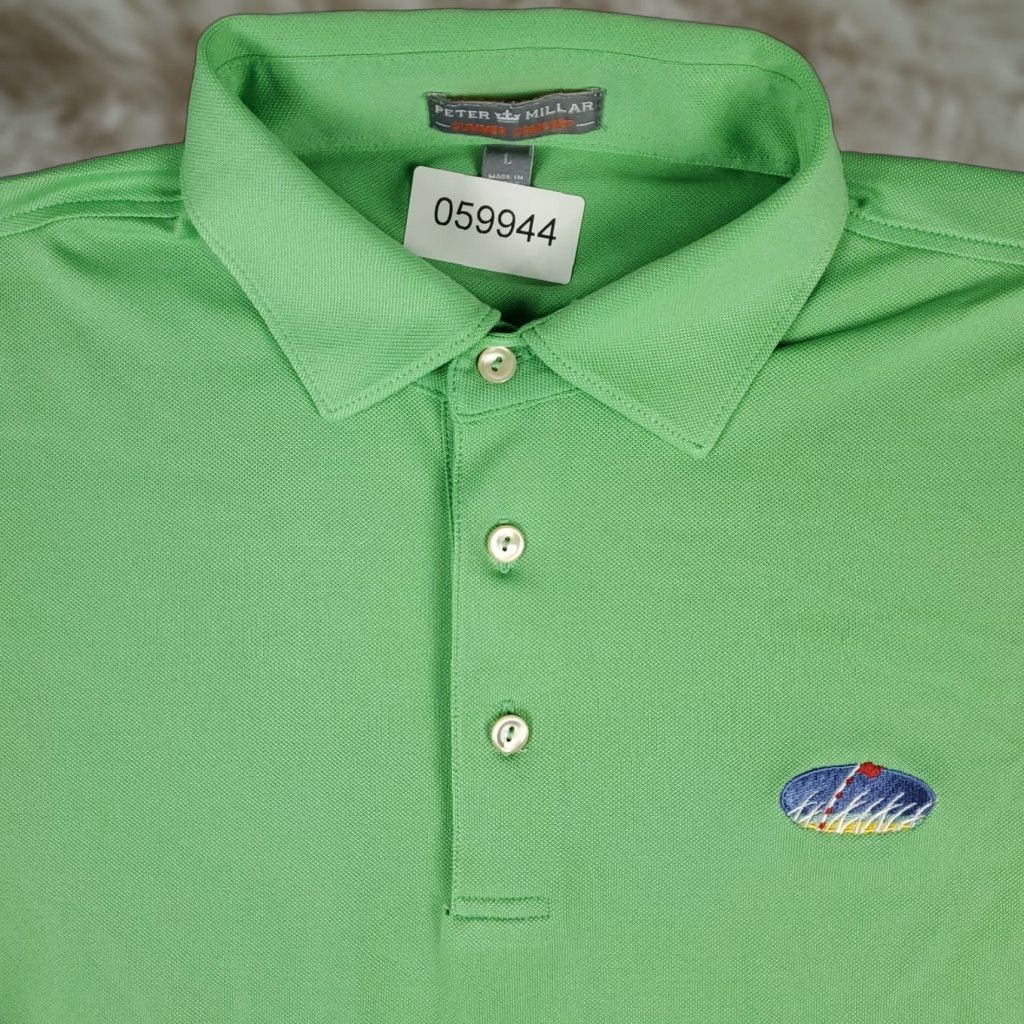Peter Millar Peter Millar Polo Shirt Mens Large Green Summer Comfort Golf Short Sleeve Shirt Size US L / EU 52-54 / 3 - 1 Thumbnail