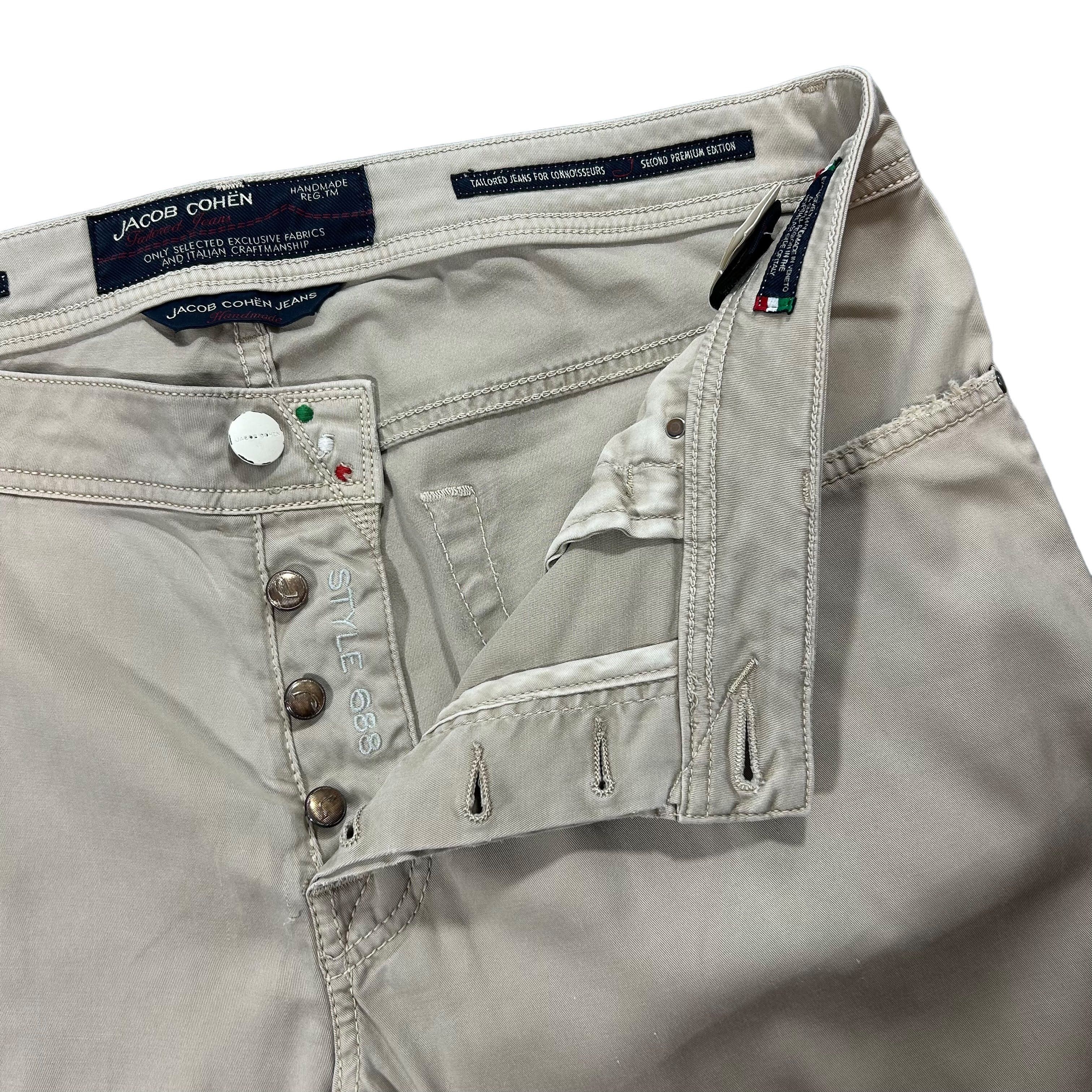 Jacob Cohen Jacob Cohen Style 688 Lyocell Beige Regular Tapered Pants 36 Size US 36 / EU 52 - 5 Thumbnail