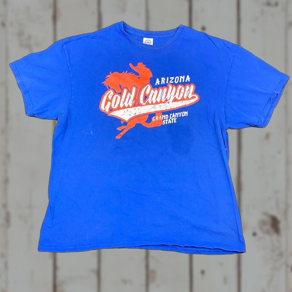 Delta VINTAGE Arizona Gold Canyon Grand Canyon State Rodeo T Shirt Blue XL FAST Size US XL / EU 56 / 4 - 1 Thumbnail