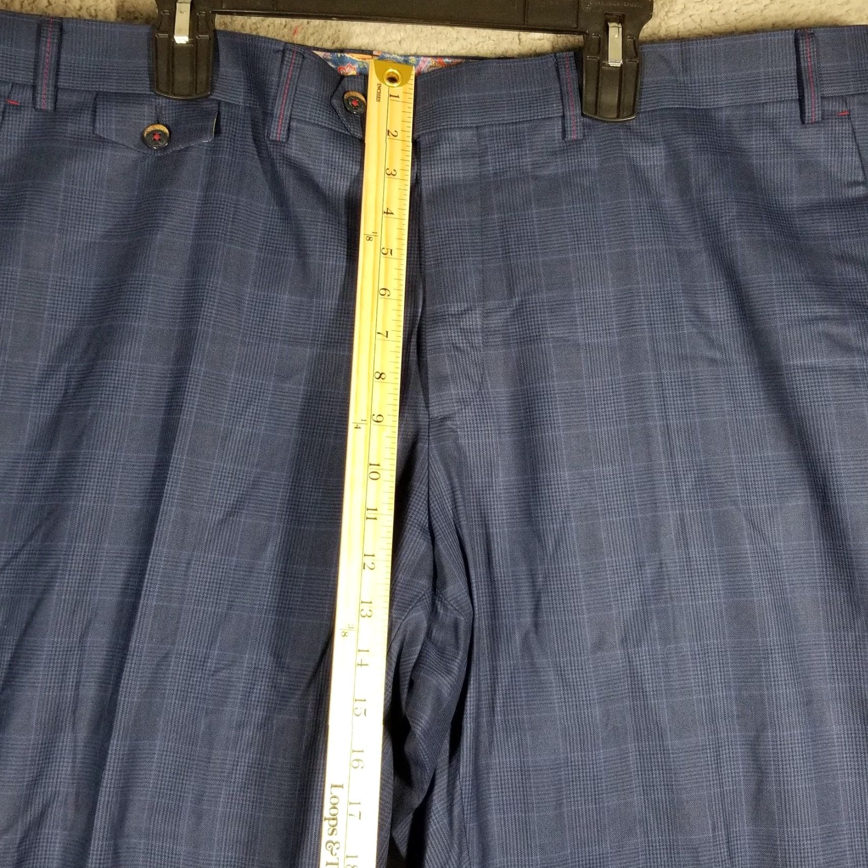 Robert Graham Robert Graham Dress Pants Mens 50 Blue Wool Check Cuffed Lined Straight Leg Dress Pants Mens Blue Wool Check Cuffed Lined Straight Leg 50 Size US 34 / EU 50 - 5 Thumbnail