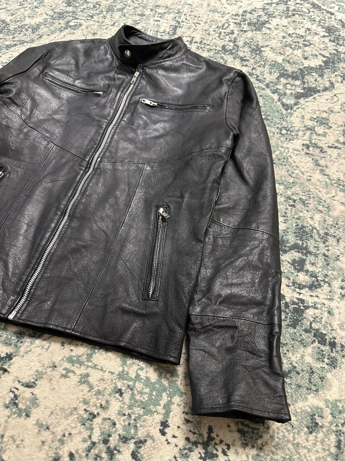 Genuine Leather Vintage Japanese Brand Genuine Leather Zipper Jacket Size US M / EU 48-50 / 2 - 9 Thumbnail
