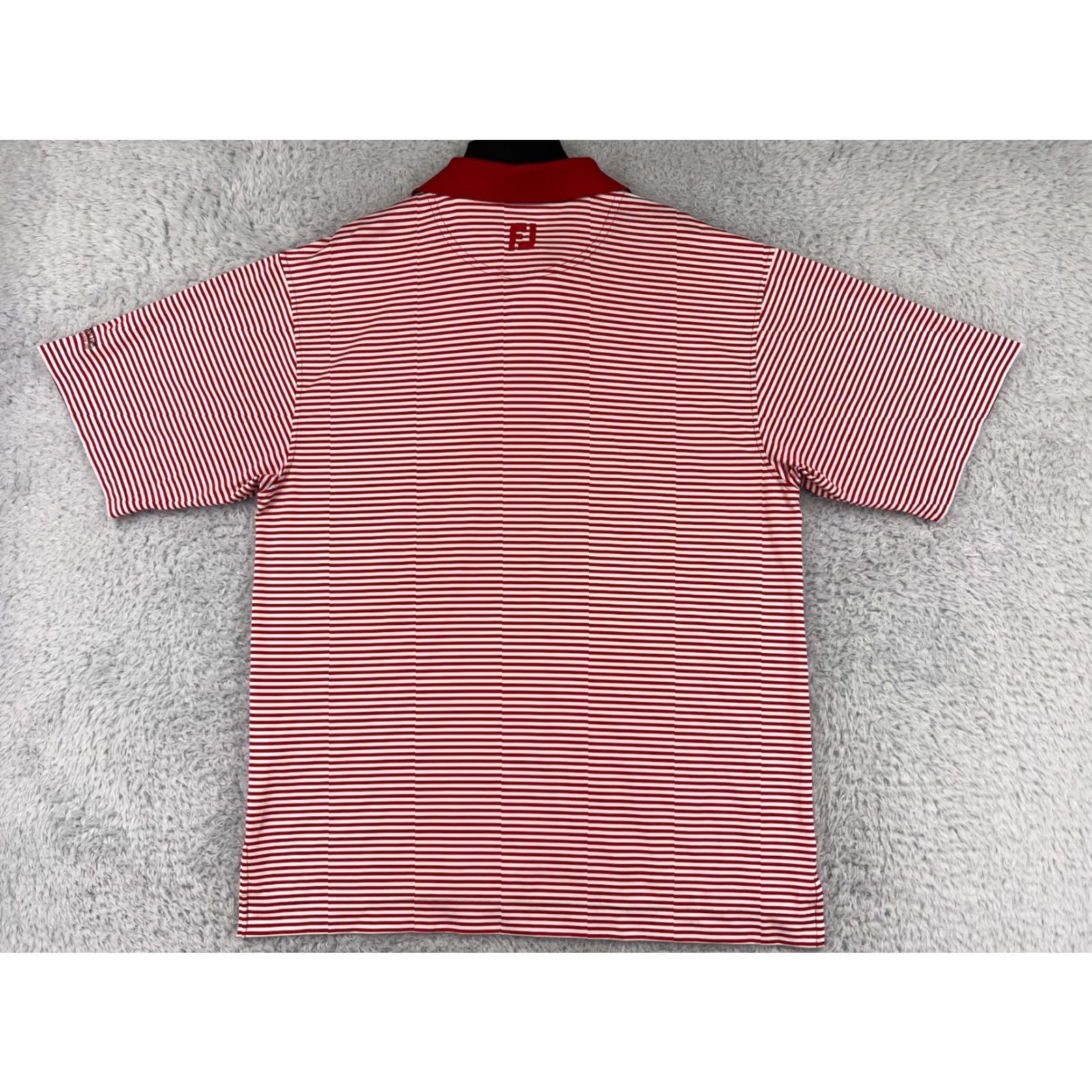 Footjoy FootJoy Polo Shirt Mens M Red White Polyester Blend Golf Lightweight Short Sleeve Size US M / EU 48-50 / 2 - 2 Thumbnail