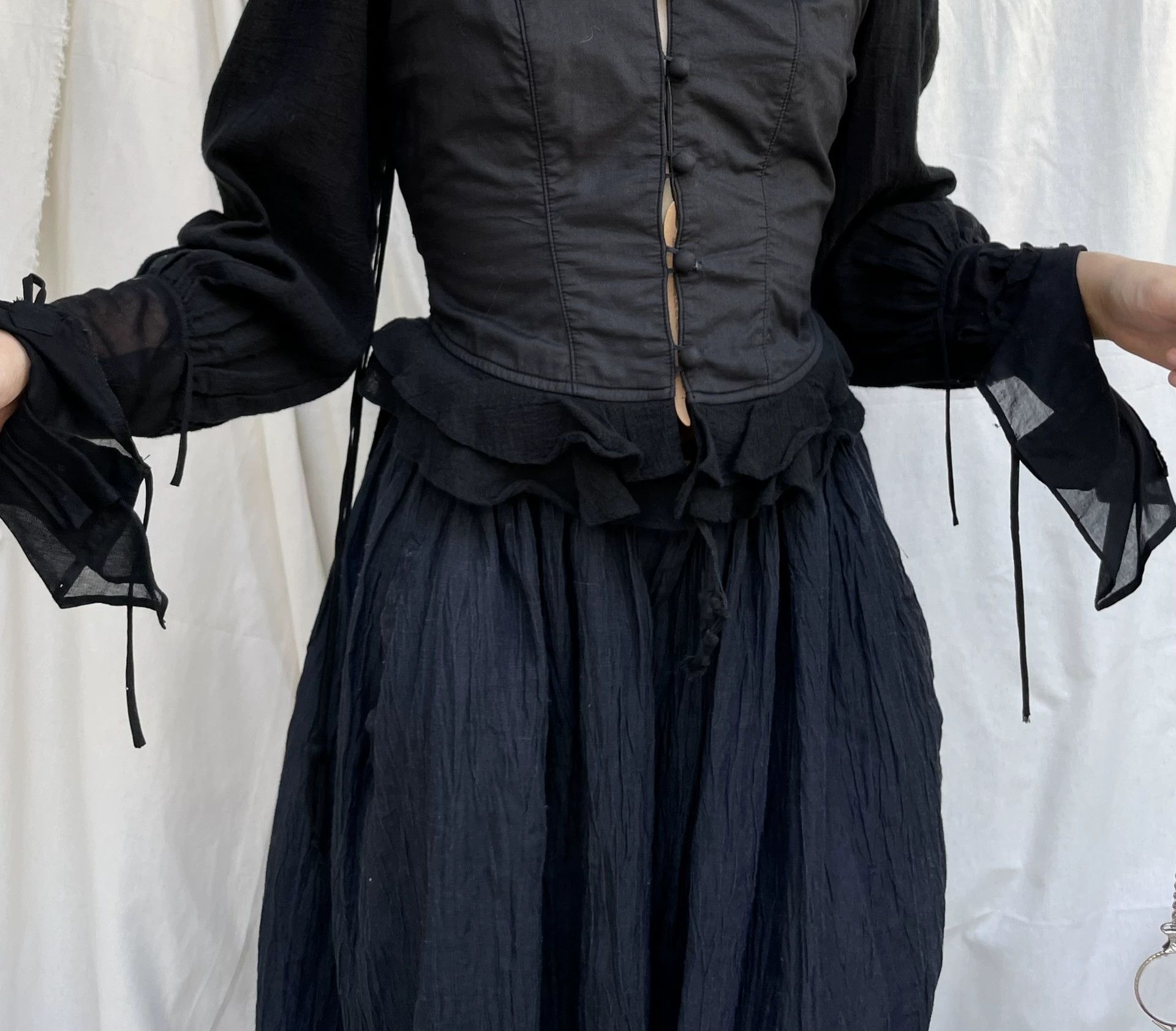Other AliceAuaa 1990s Victorian Goth Backless Corset Shirt xs-s Size XS / US 0-2 / IT 36-38 - 5 Thumbnail