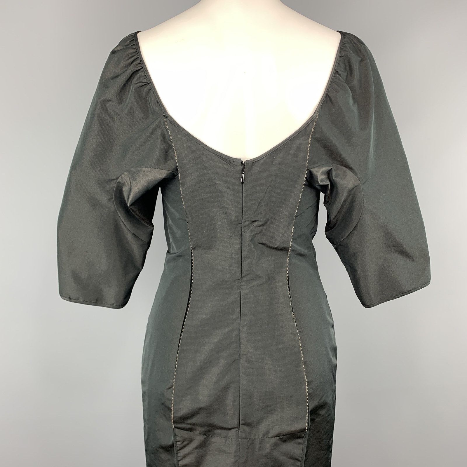 Stella McCartney Size 6 Black Taffeta Inside Out Balloon Sleeve Cocktail Size M / US 6-8 / IT 42-44 - 9 Thumbnail