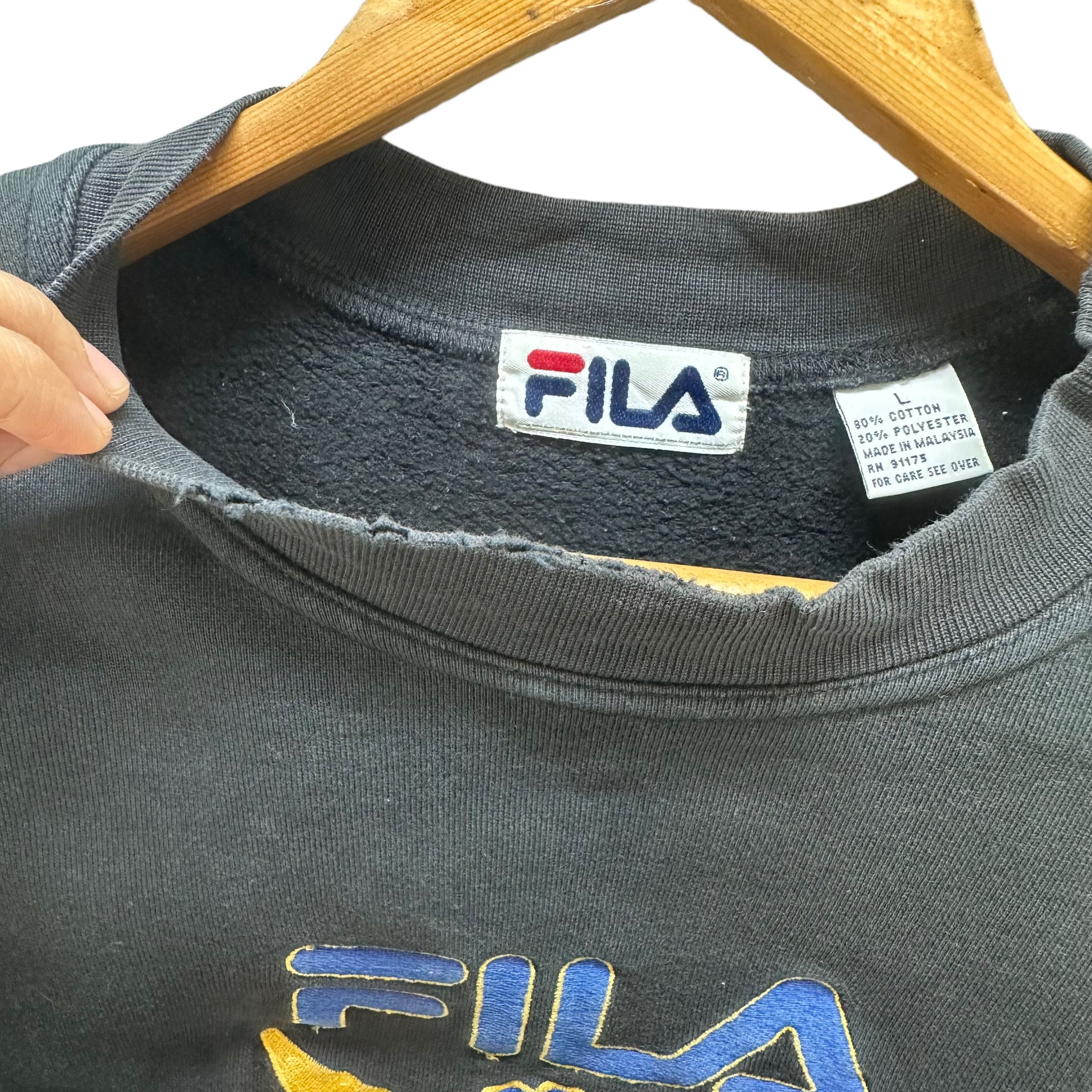 Fila TRASHED🔥 90's FILA EMBROIDERY BIG LOGO SWEATSHIRT #8564-014 Size US L / EU 52-54 / 3 - 8 Thumbnail