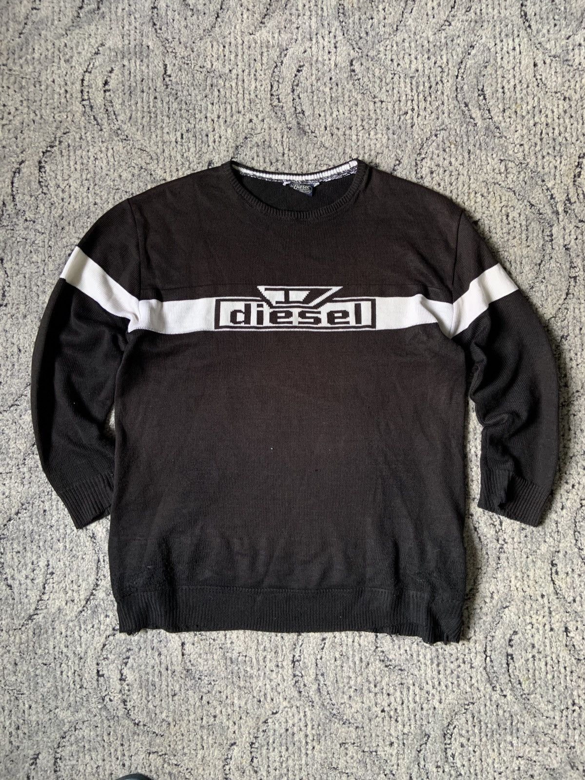 Diesele Faded Y2K Avantgarde Sweater Big Logo Size ~M