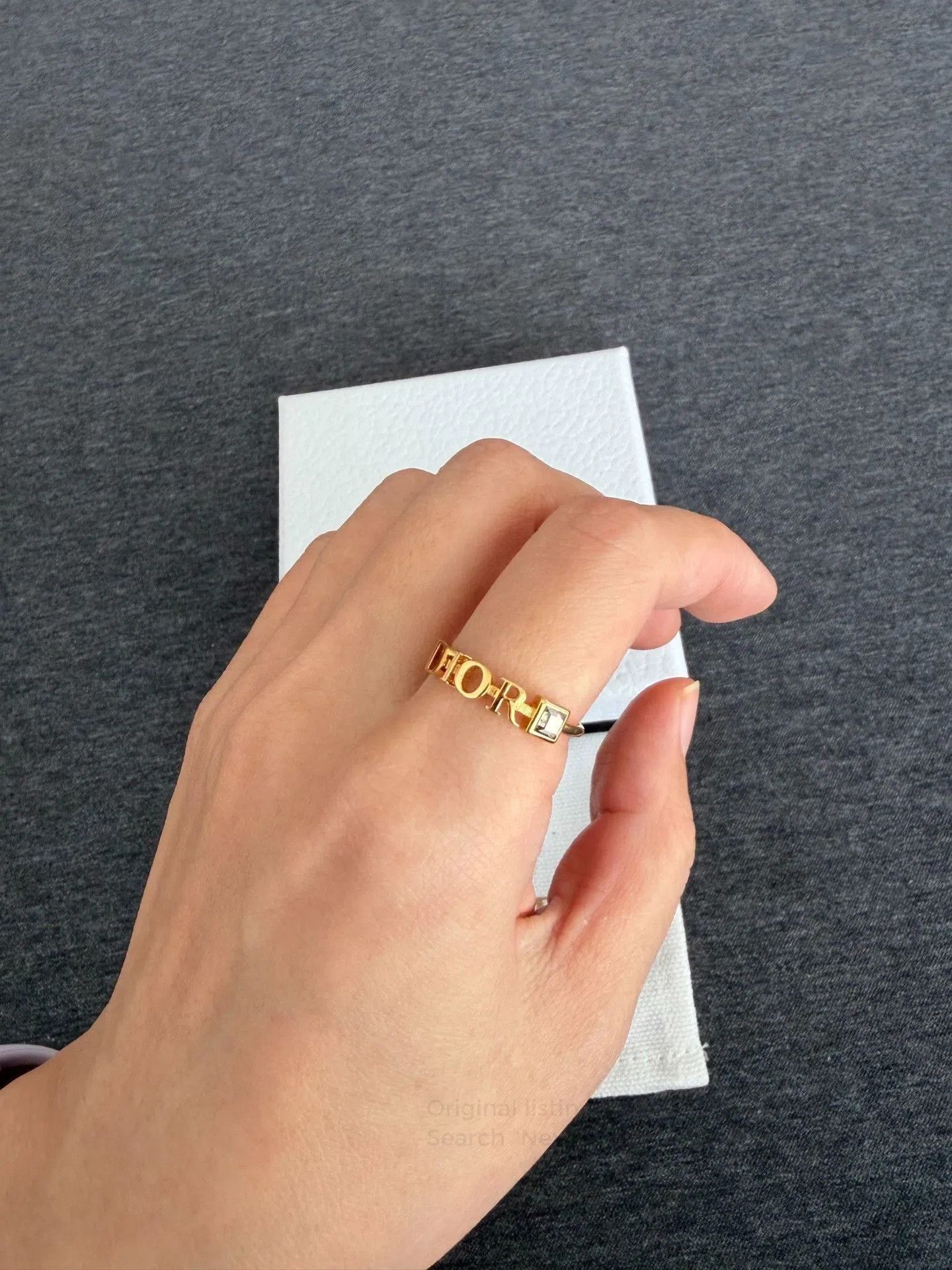 Dior Dior Logo Ring with Colorful Diamonds. Size ONE SIZE - 5 Thumbnail