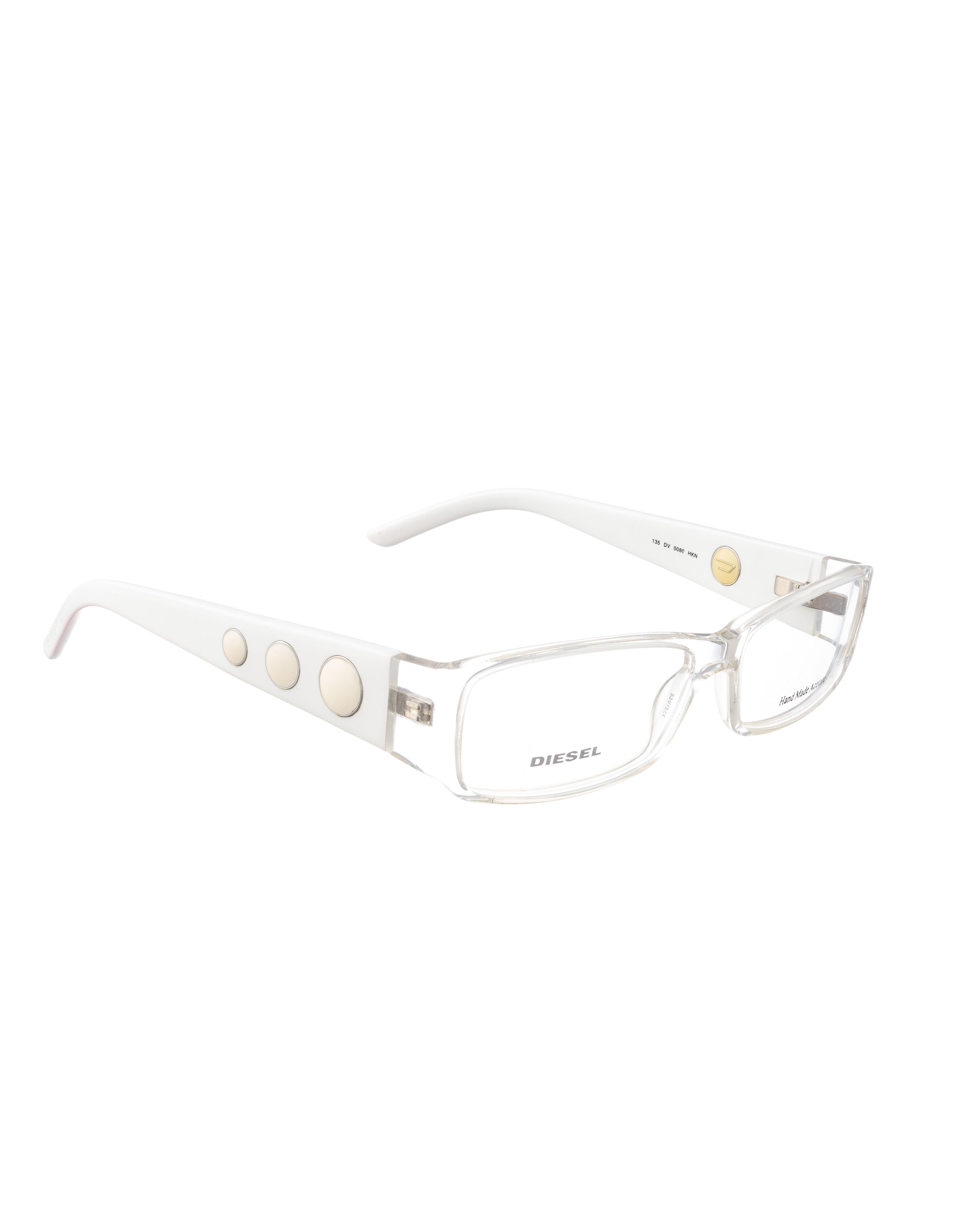 Diesel Diesel 00s Clear Bold Plastic Glasses with Yellow Details Size ONE SIZE - 1 Thumbnail