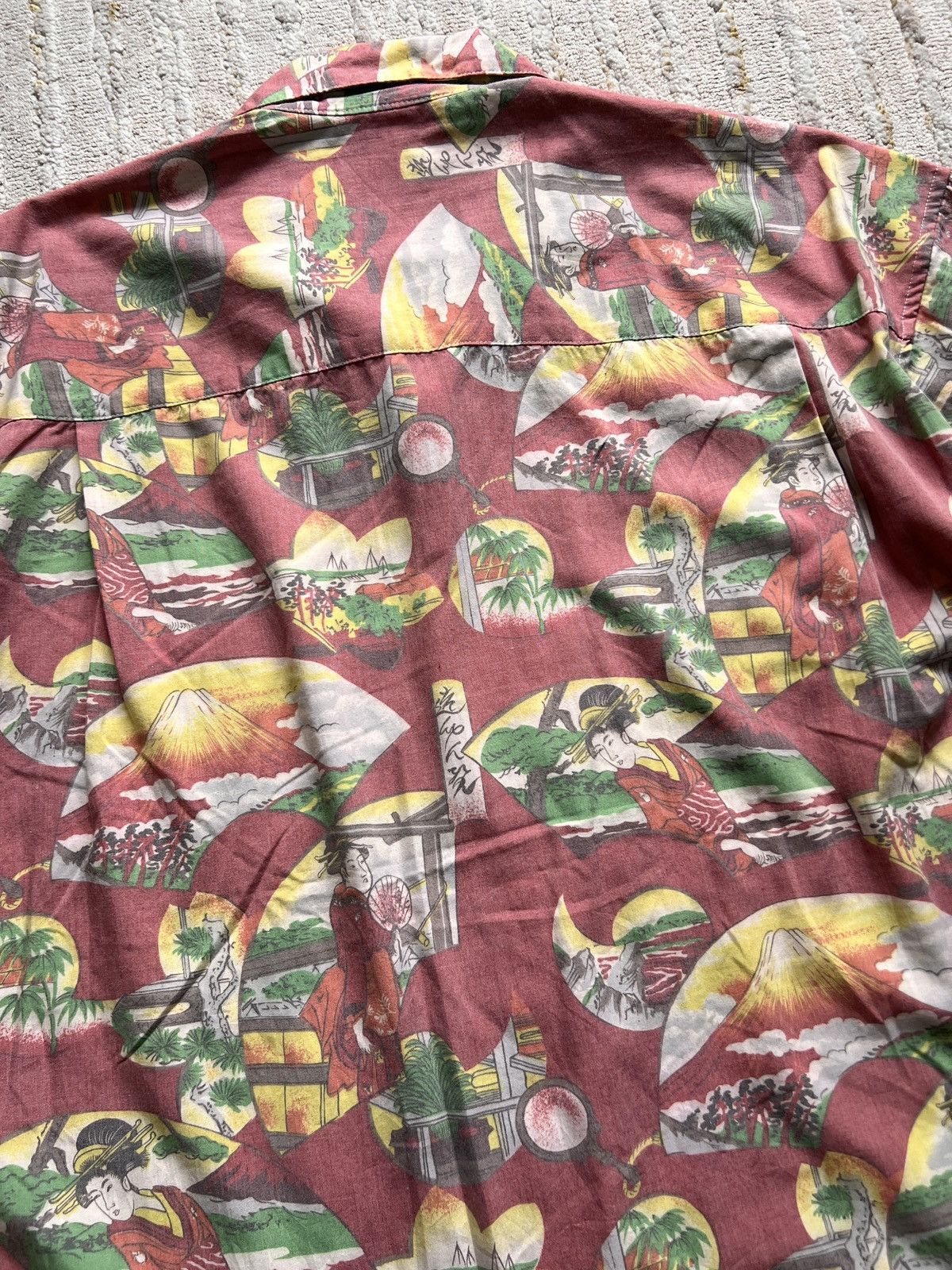 Kansai Yamamoto Kansai Man Japanese Motif Geisha Open Colar Hawaiian Shirt Size US M / EU 48-50 / 2 - 8 Thumbnail