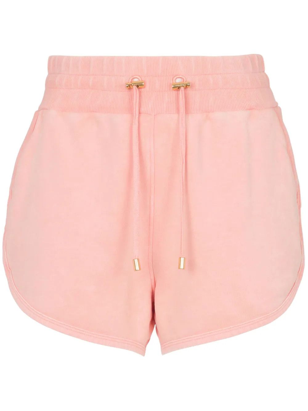 Balmain o1s1wg110725 Embroidered Logo Cotton Shorts in Salmon Pink Size 30" / US 8 / IT 44 - 1 Thumbnail