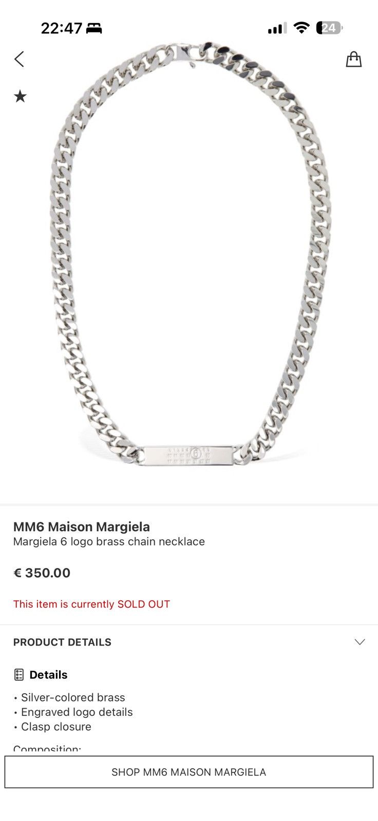 Maison Margiela Chain logo necklace Size ONE SIZE - 6 Thumbnail