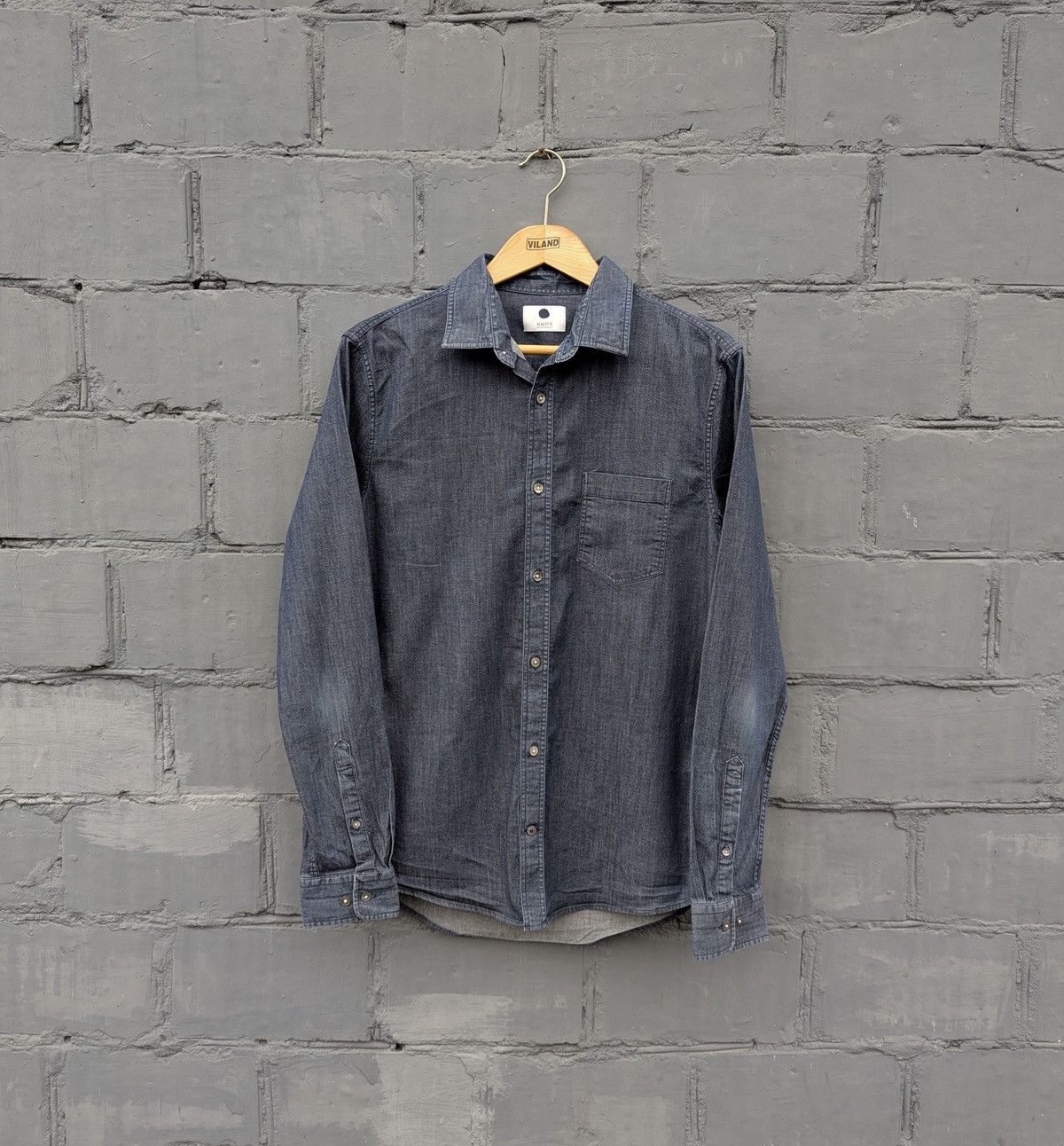 NN07 Navy blue NN07 Denim Button-up Pocket Shirt Size US M / EU 48-50 / 2 - 1 Thumbnail