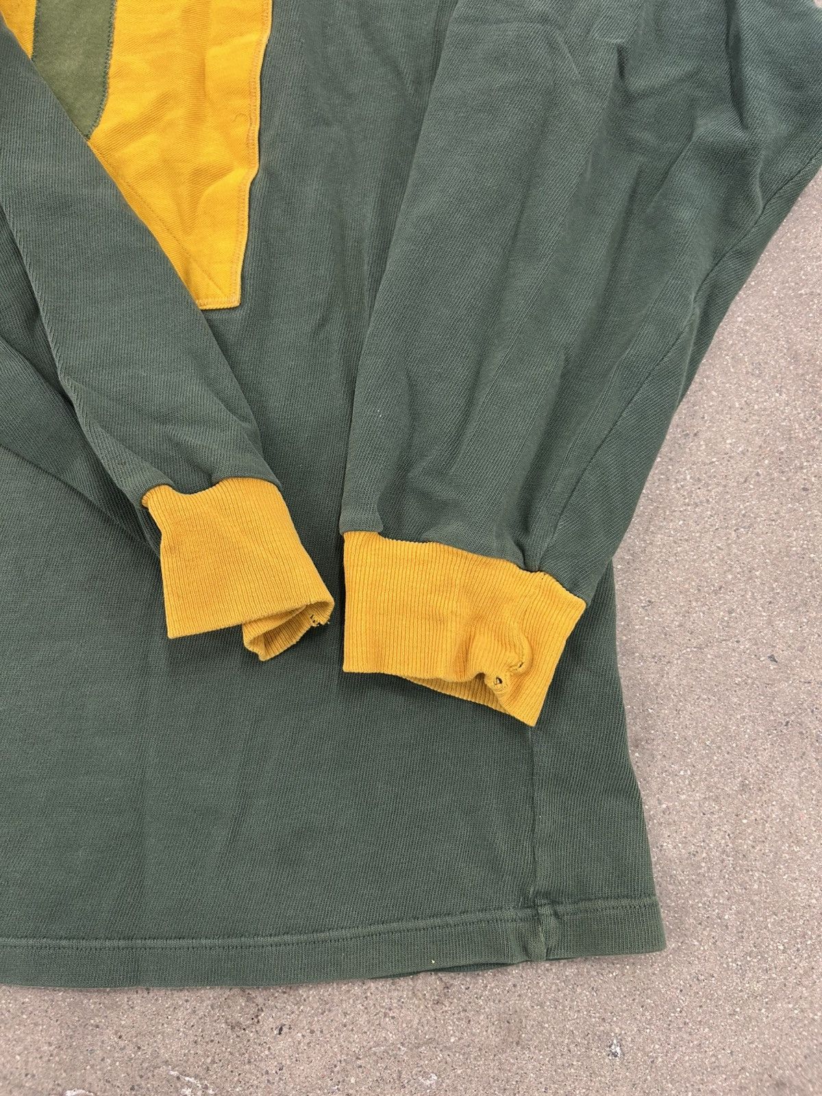 Vintage Vintage 80s Two Tone Rare Rugby Shirt Green size large Size US L / EU 52-54 / 3 - 8 Thumbnail