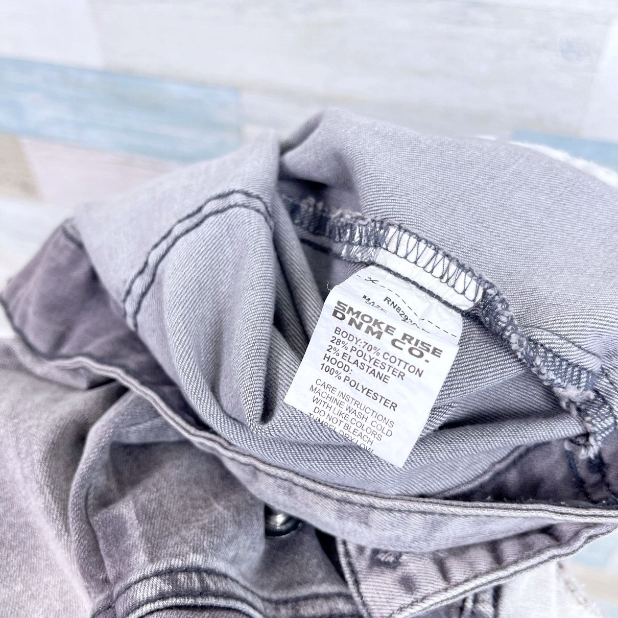 Smoke Rise Smoke Rise Denim Co Distressed Jacket Gray Mens XXL Size US XXL / EU 58 / 5 - 6 Thumbnail