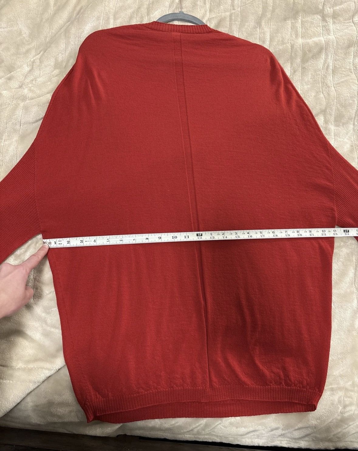 Rick Owens Rick Owens FW19 Larry Cardinal Red Virgin Wool Knit Sweater Size US M / EU 48-50 / 2 - 9 Thumbnail