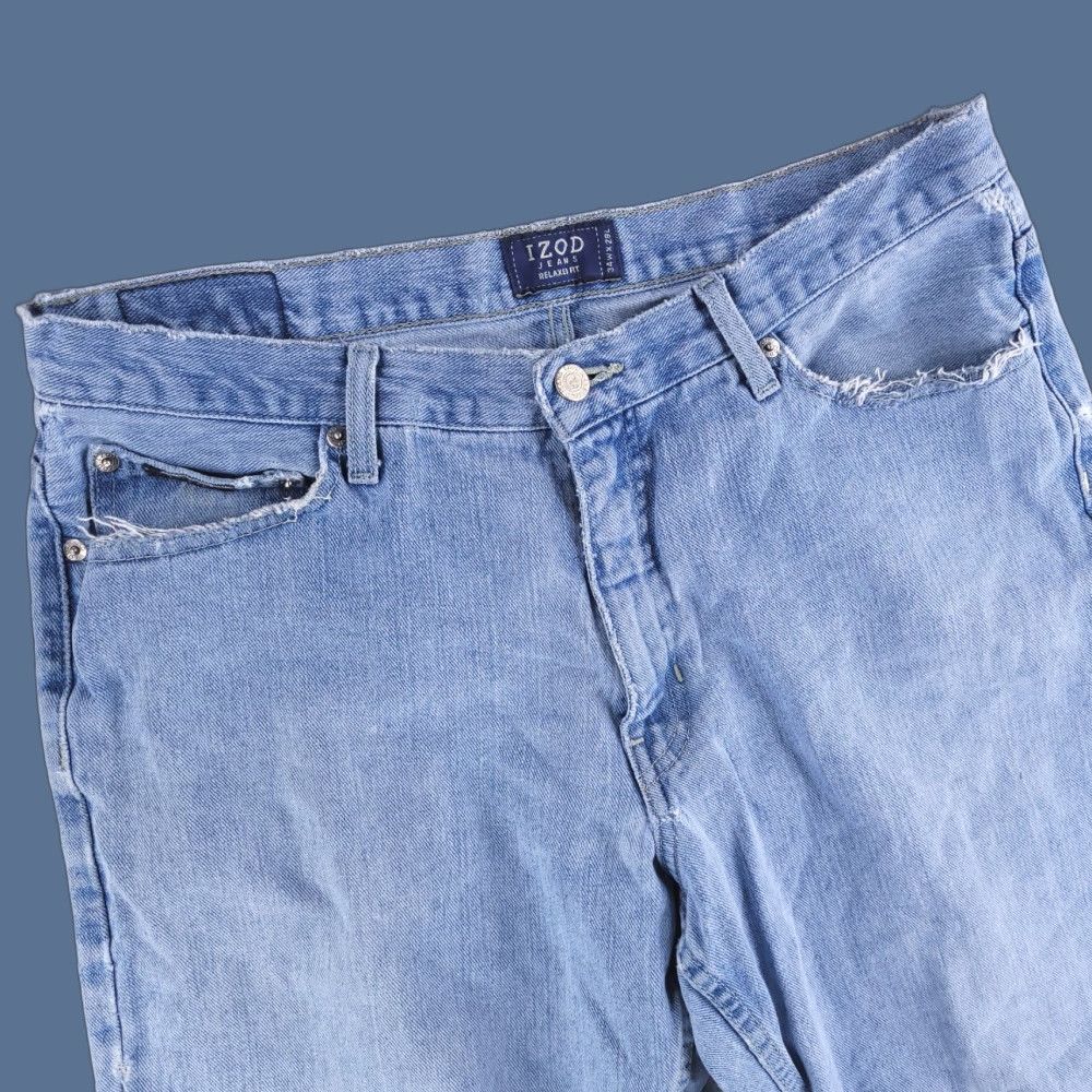 Izod VINTAGE Izod Jeans Mens 34x28 Blue Relaxed Distressed Light Wash Jeans Mens Size US 34 / EU 50 - 1 Thumbnail