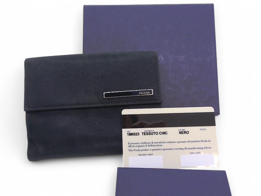 Prada Prada - Black Wallet Bifold Square Logo Canvas Size ONE SIZE - 9 Thumbnail