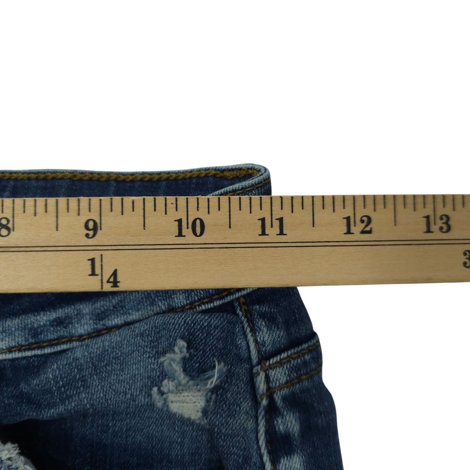 Kancan USA KanCan Gemma Skinny Jean 0/23 Mid Rise Distressed Raw Hem Size 22" - 14 Thumbnail