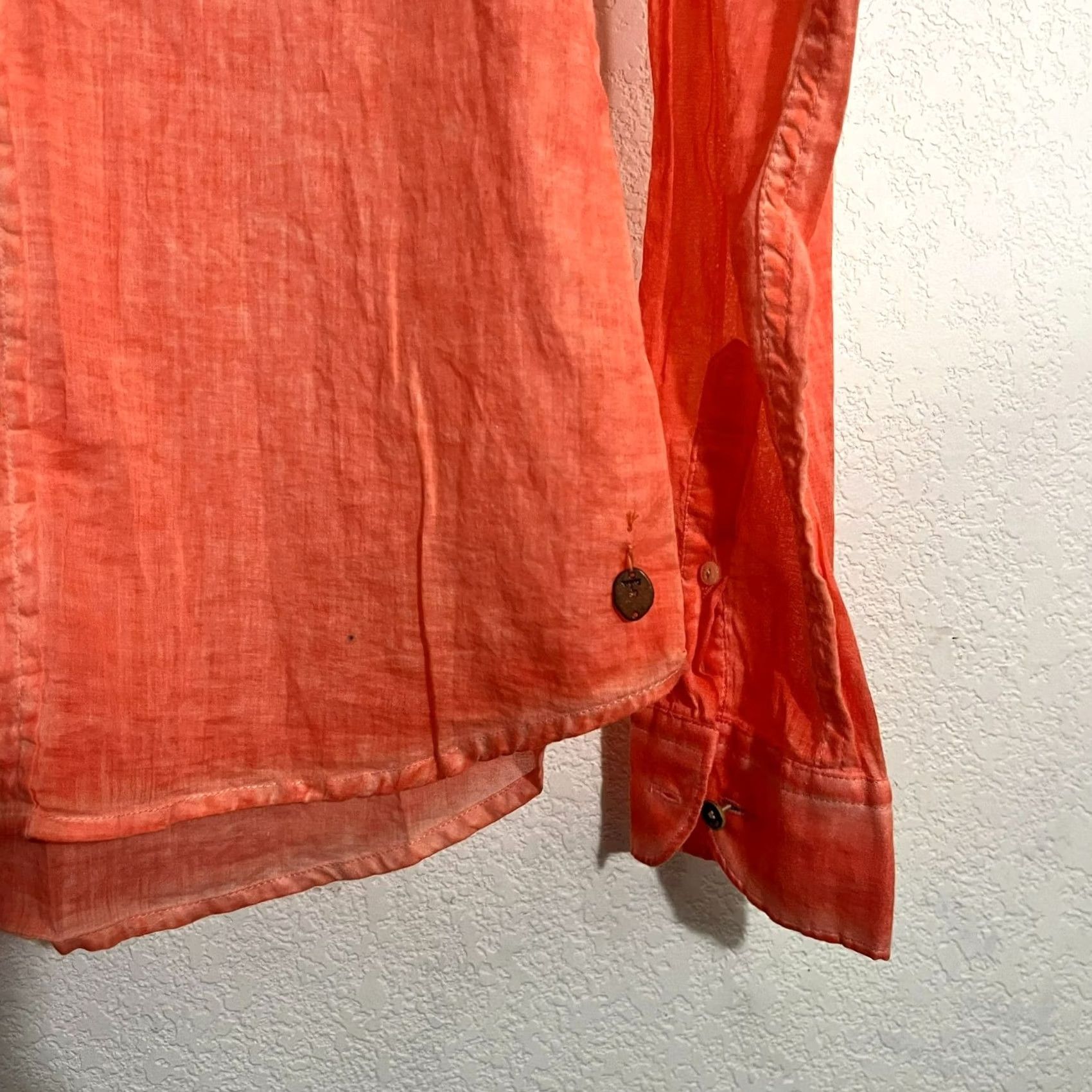 Scotch & Soda Scotch & Soda Men's Long Sleeve Collared Casual Button Up Shirt Orange M Size US M / EU 48-50 / 2 - 3 Thumbnail