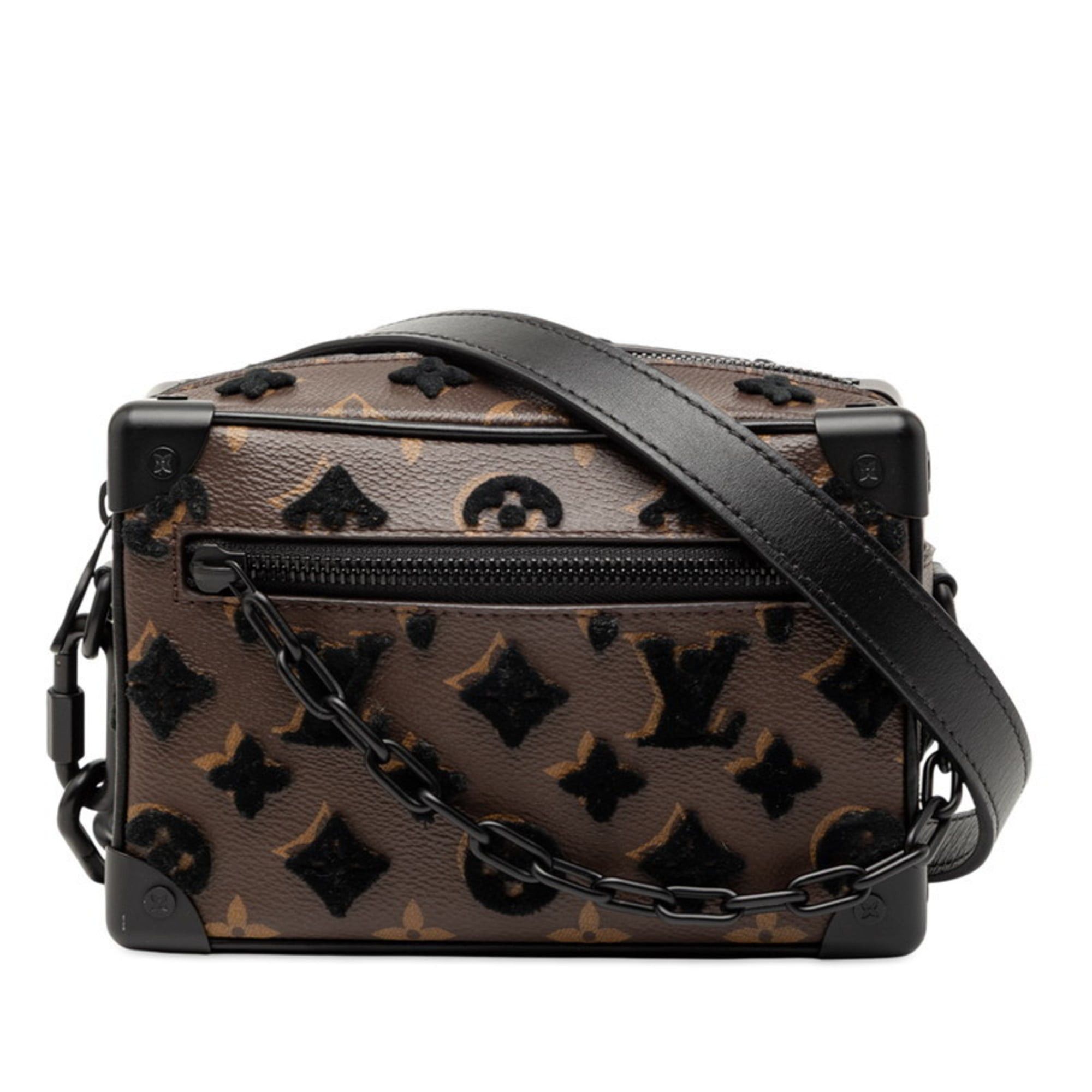 Louis Vuitton Monogram Tuftage Mini Soft Trunk Crossbody Chain Shoulder Bag M68970 Brown and Black Leather Women's LOUIS VUITTON