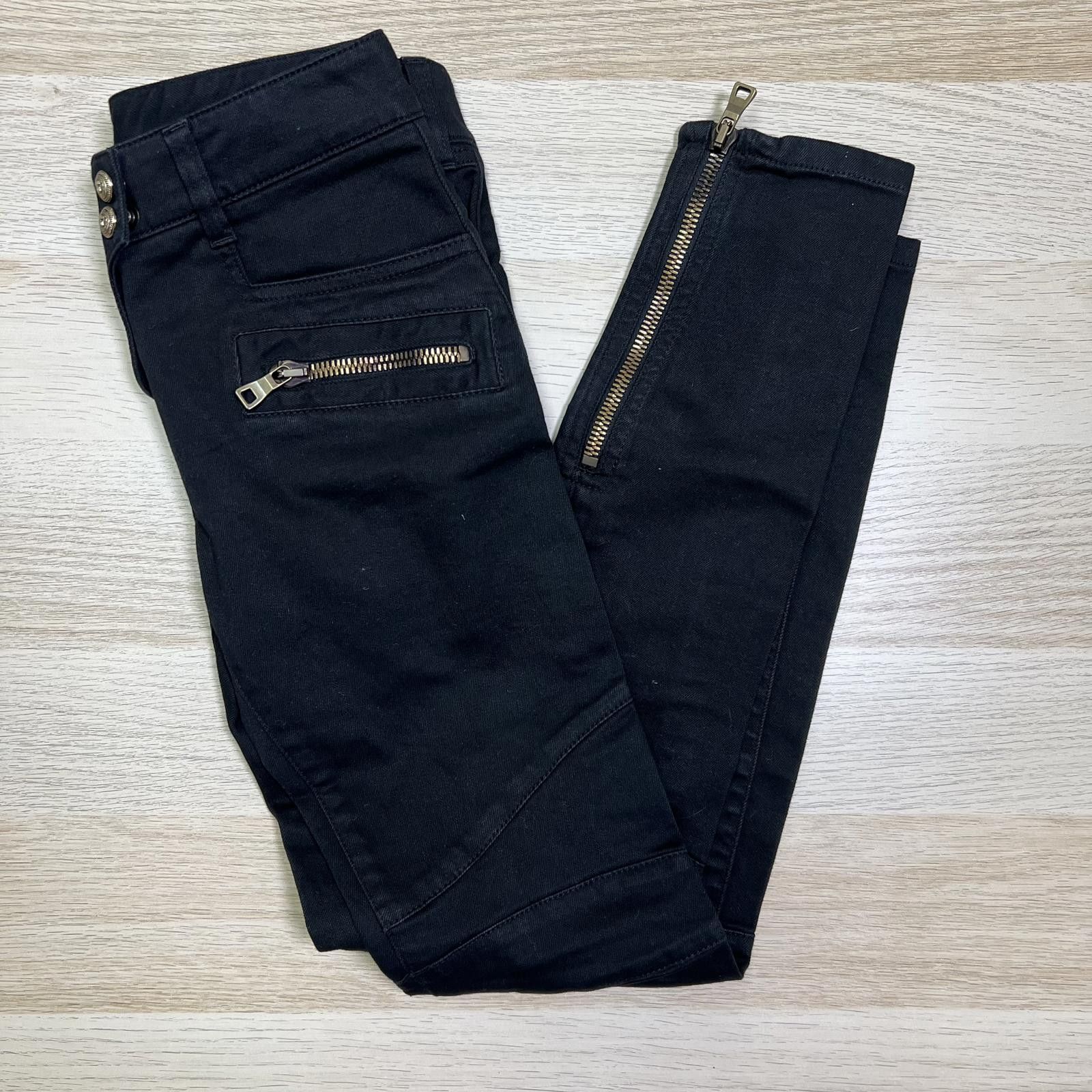 Balmain Balmain Black Moto Skinny Jeans Size 34" / US 12 / IT 48 - 2 Thumbnail