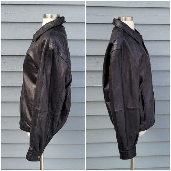 Liz Claiborne Vintage 90s y2k Claiborne Buttery Soft Black Lambskin Leathe Size US L / EU 52-54 / 3 - 3 Thumbnail